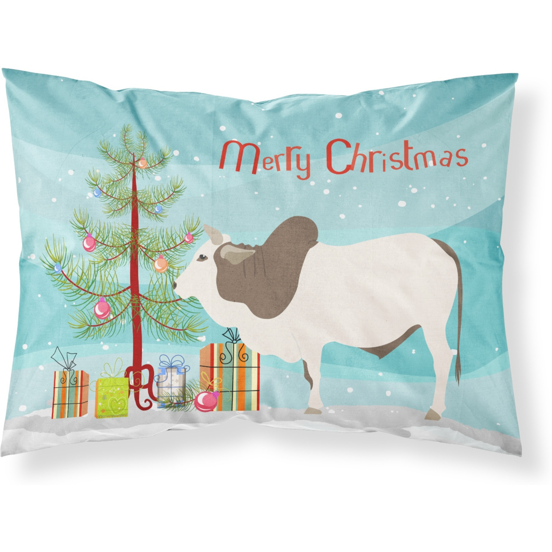 &quotCaroline's Treasures Malvi Cow Christmas Pillowcase, Standard, Multicolor"