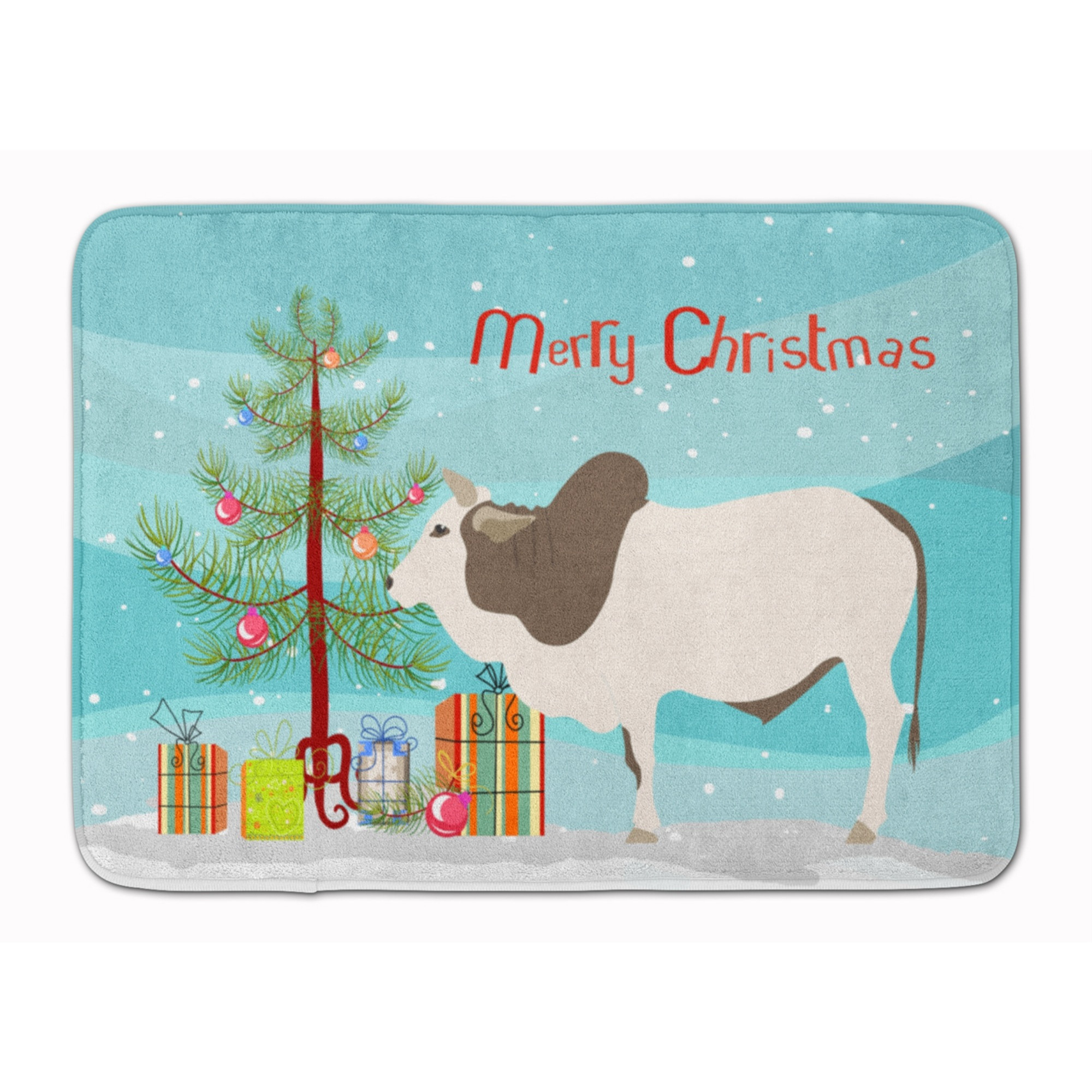 &quotCaroline's Treasures Malvi Cow Christmas Floor Mat, 19"" x 27"", Multicolor"