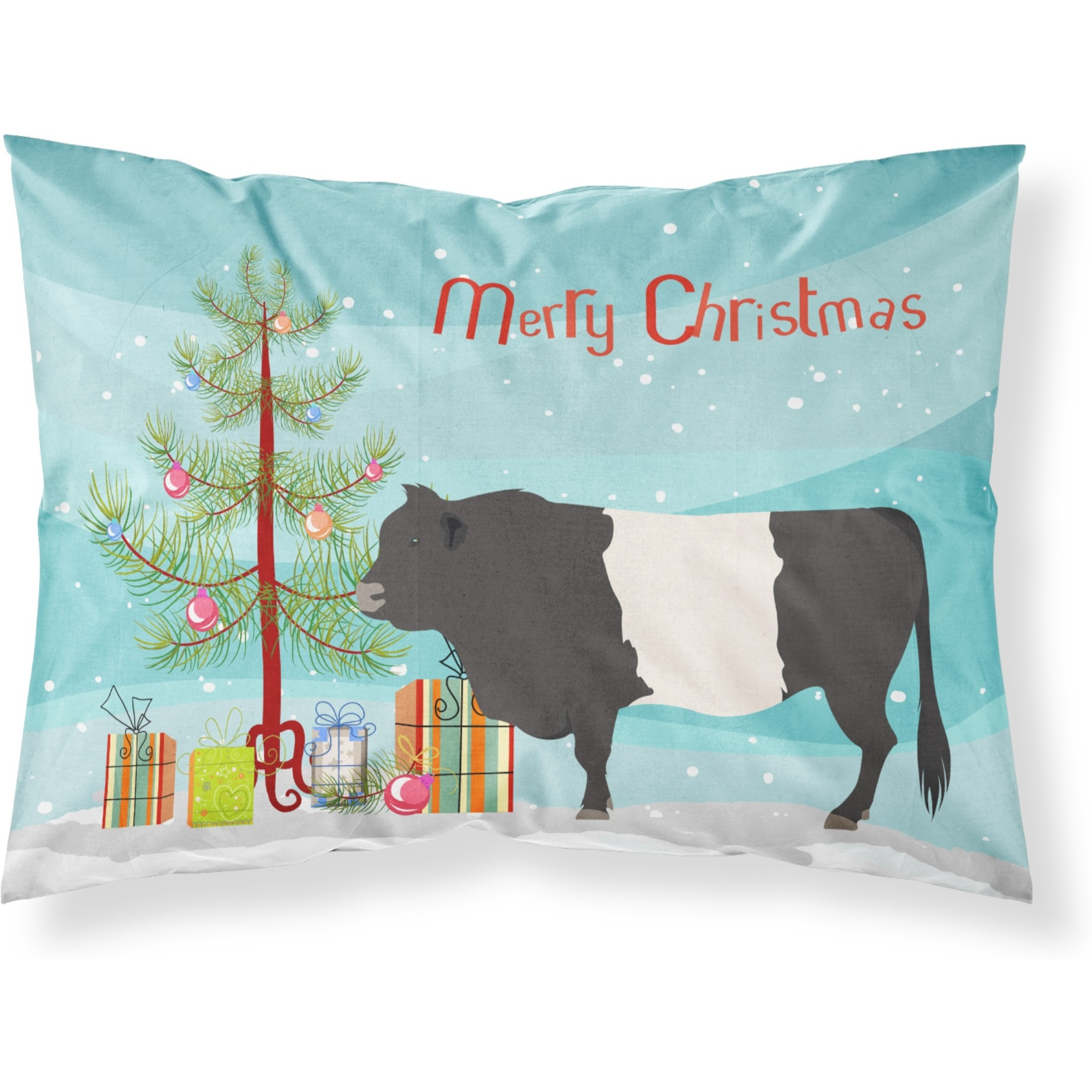 &quotCaroline's Treasures Belted Galloway Cow Christmas Pillowcase, Standard, Multicolor"