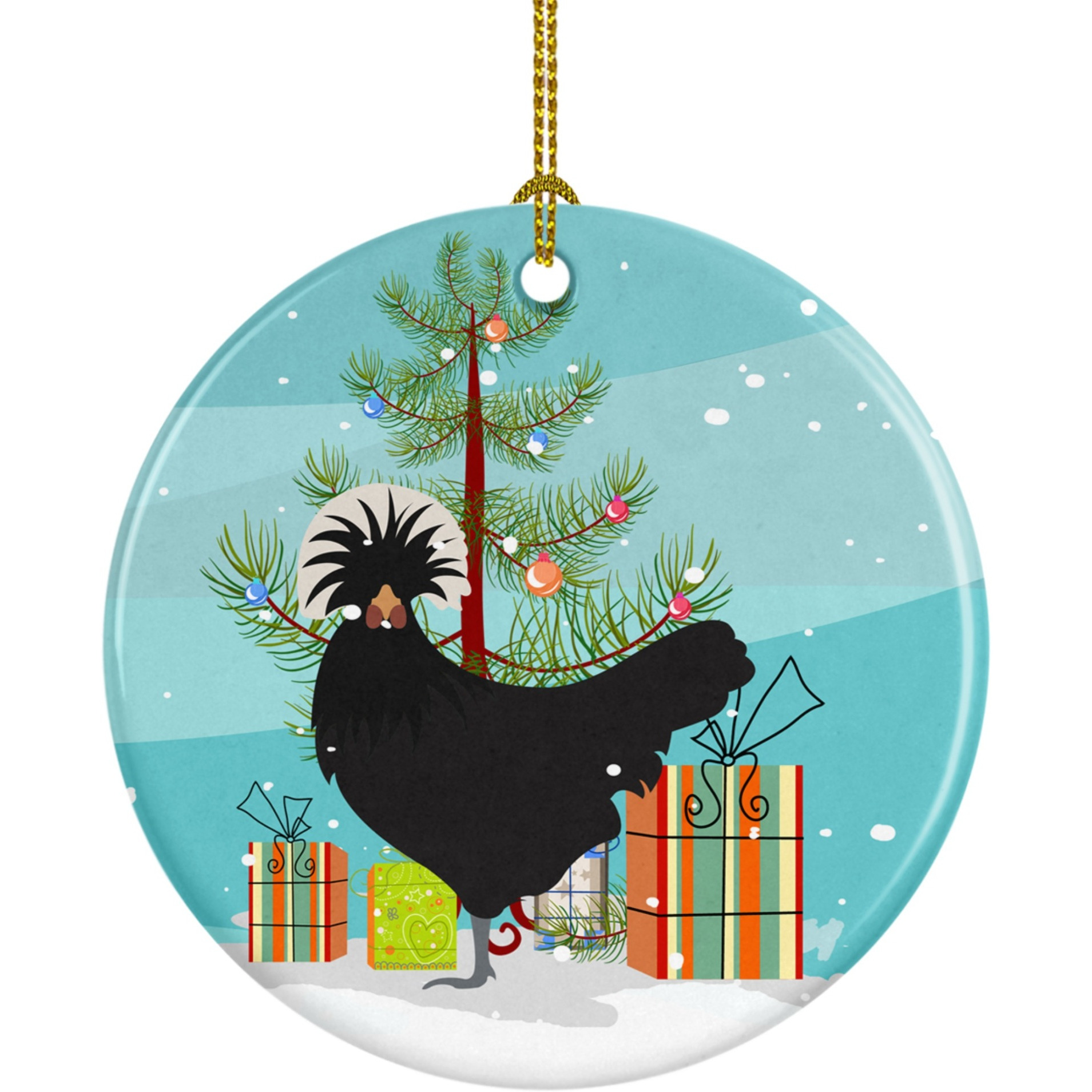 Caroline's Treasures Polish Poland Chicken Christmas Ceramic Ornament