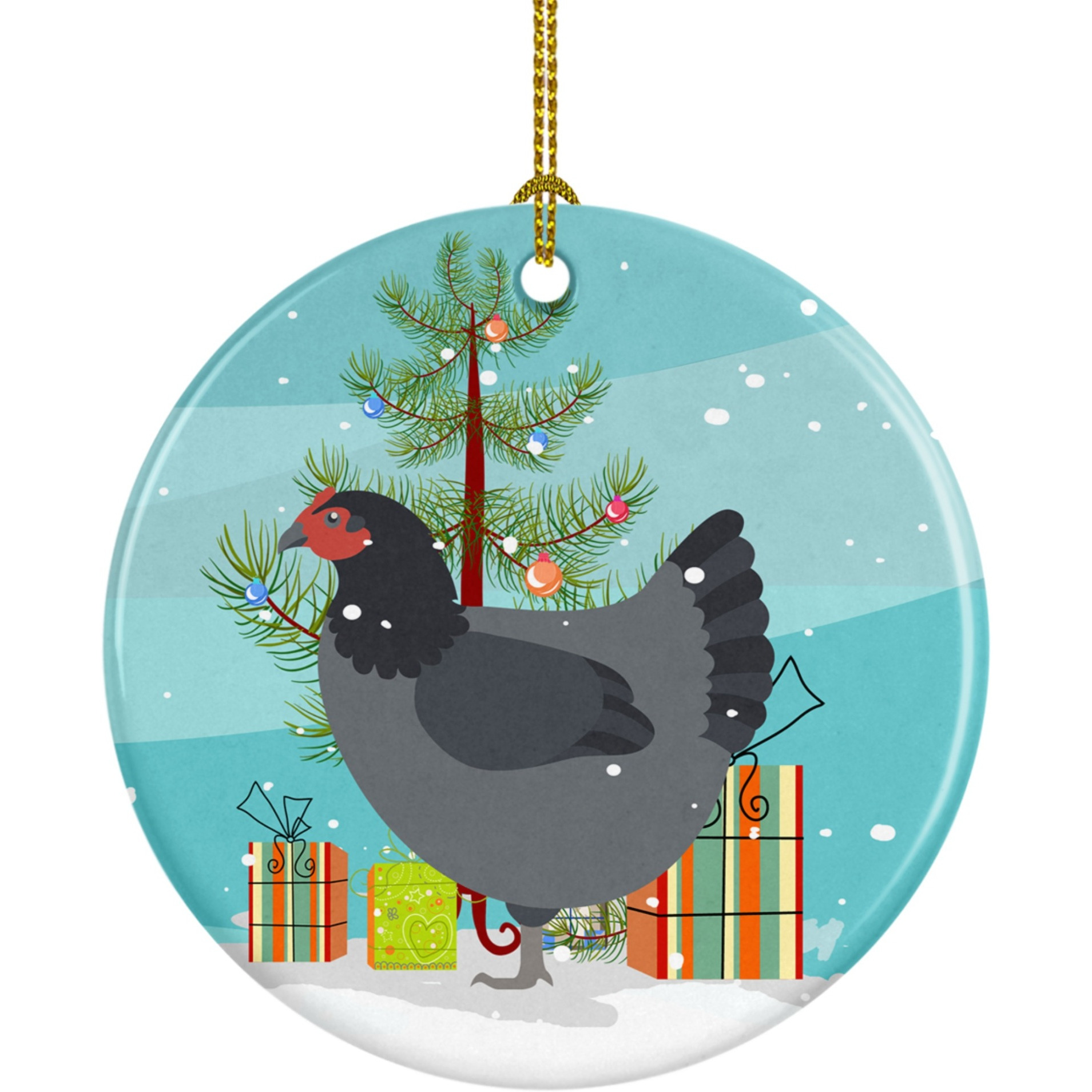 Caroline's Treasures Jersey Giant Chicken Christmas Ceramic Ornament