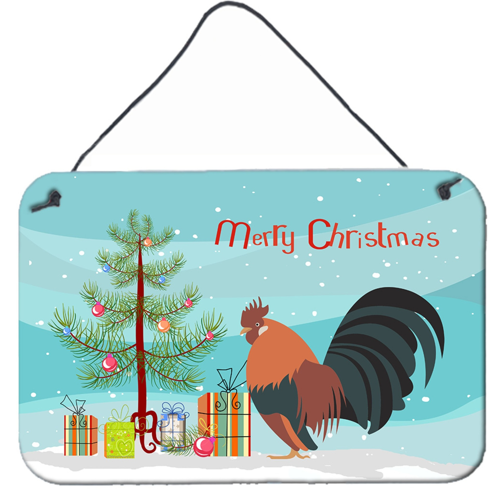 &quotCaroline's Treasures Dutch Bantam Chicken Christmas Metal Print, 8"" x 12"""