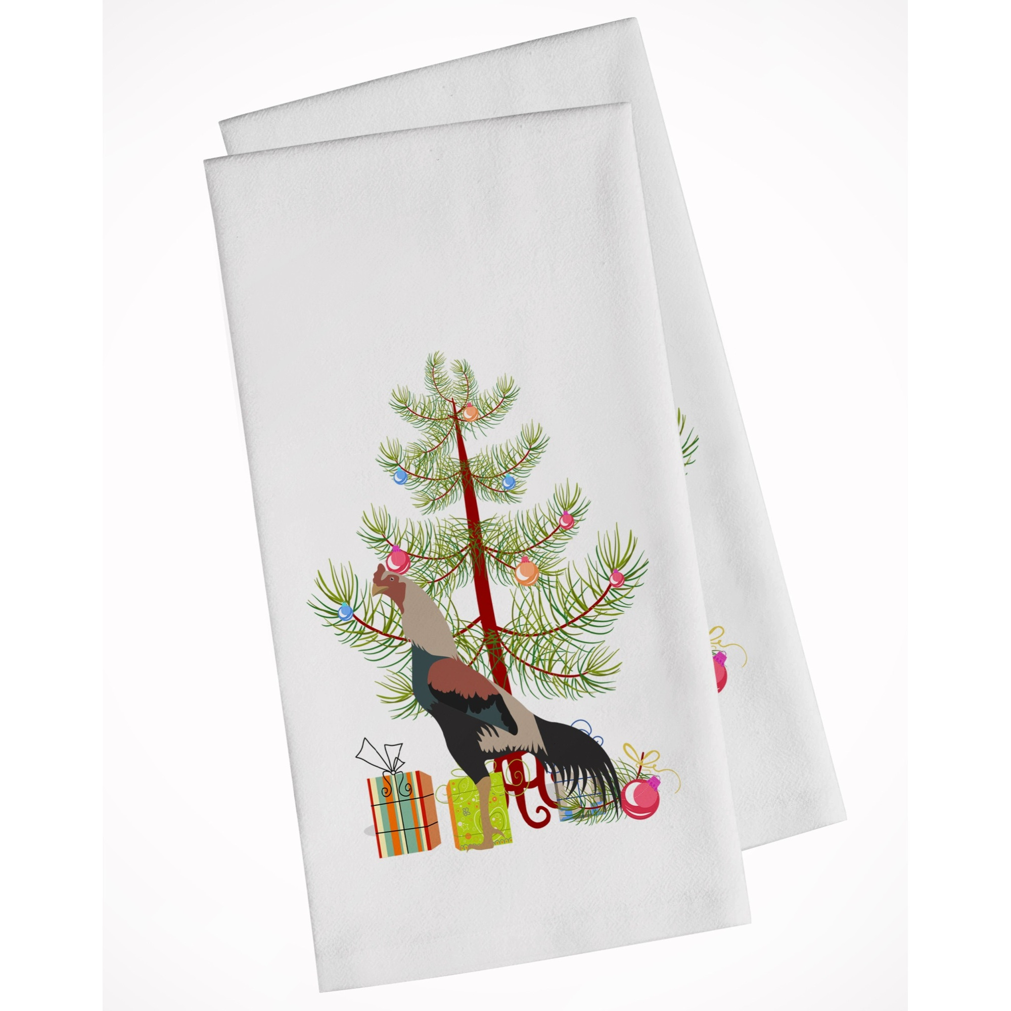 Kulang Chicken Christmas White Kitchen Towel Set of 2