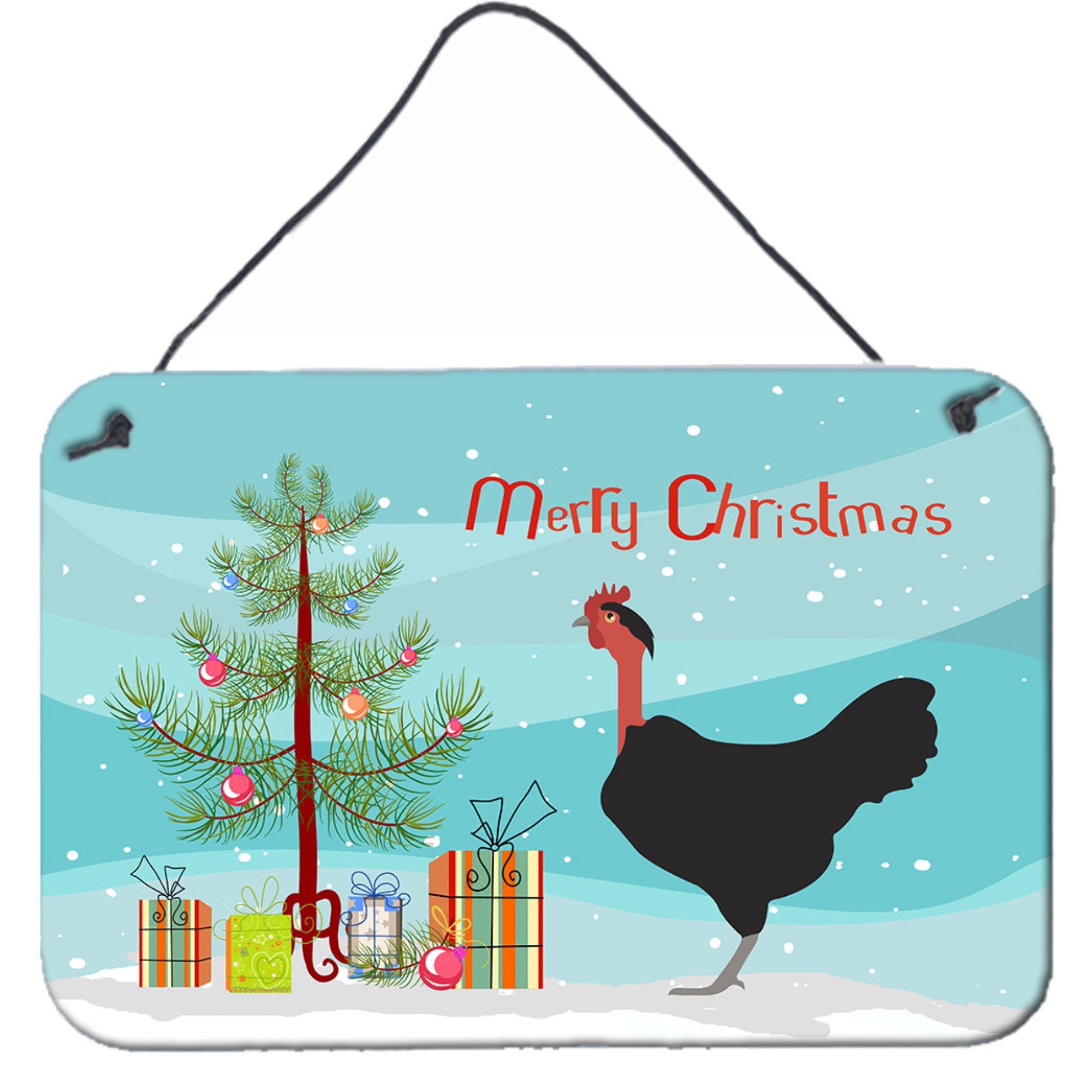 &quotCaroline's Treasures Naked Neck Chicken Christmas Metal Print, 8"" x 12"""