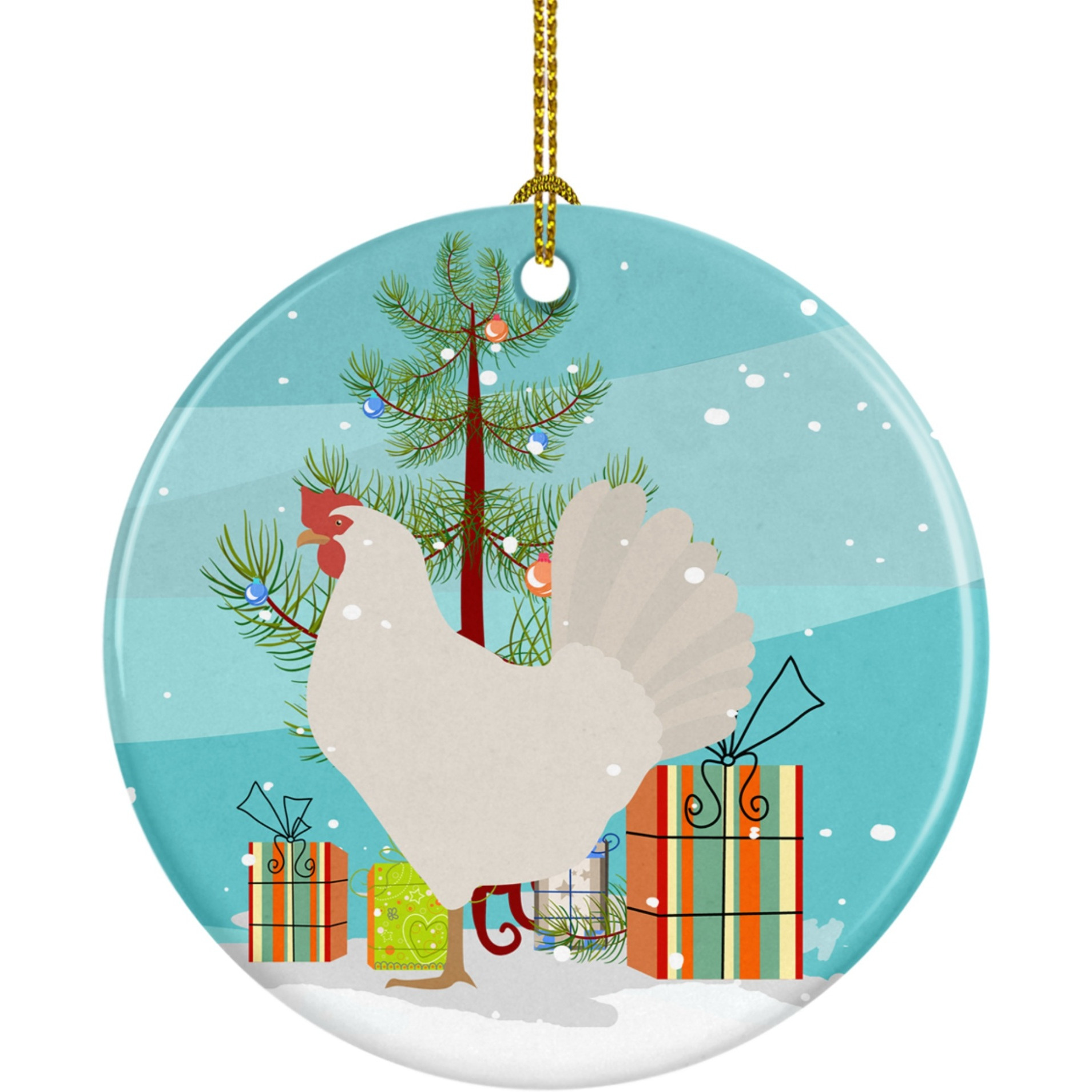 &quotCaroline's Treasures Leghorn Chicken Christmas Ceramic Ornament, Multicolor"
