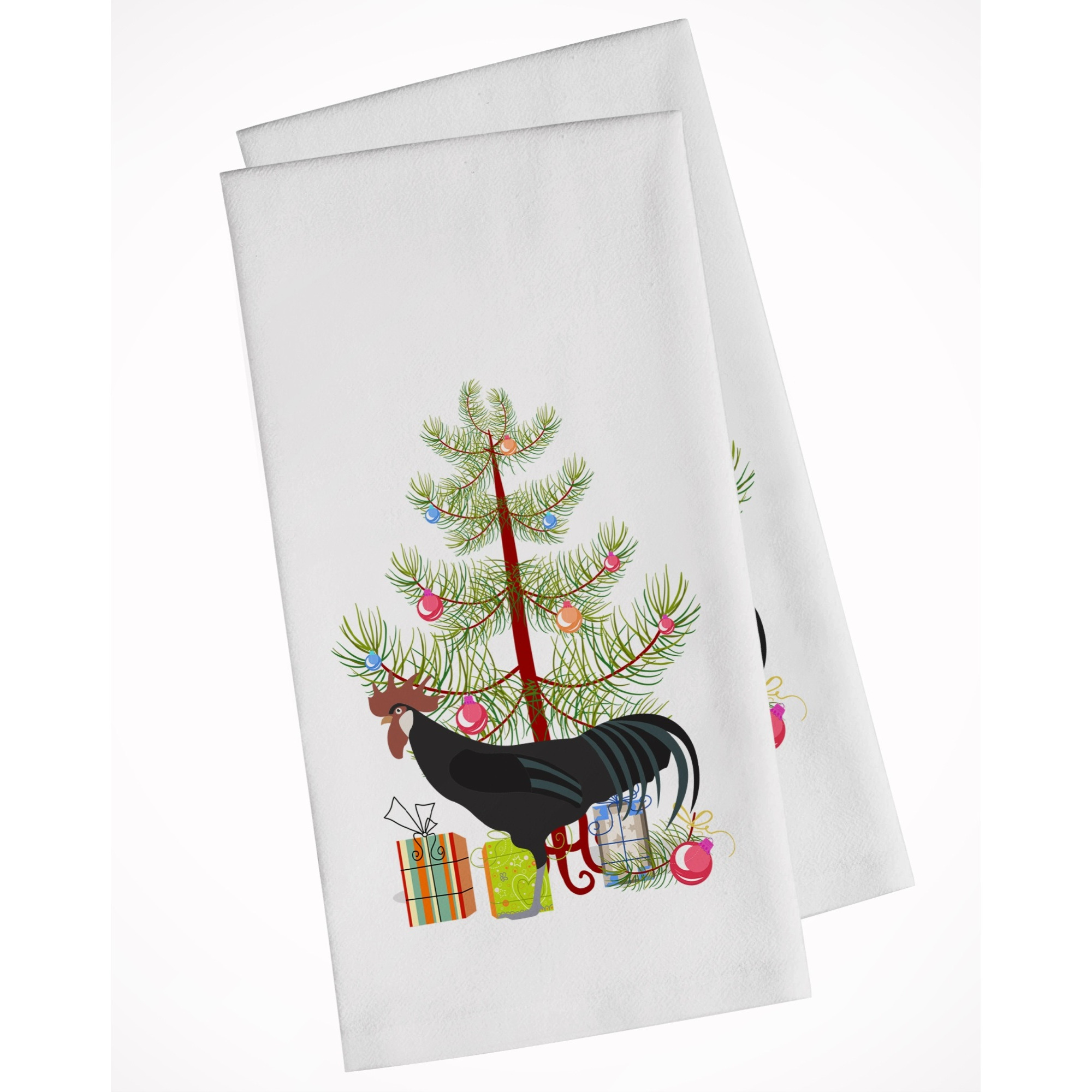 Minorca Ctalalan Chicken Christmas White Kitchen Towel Set of 2