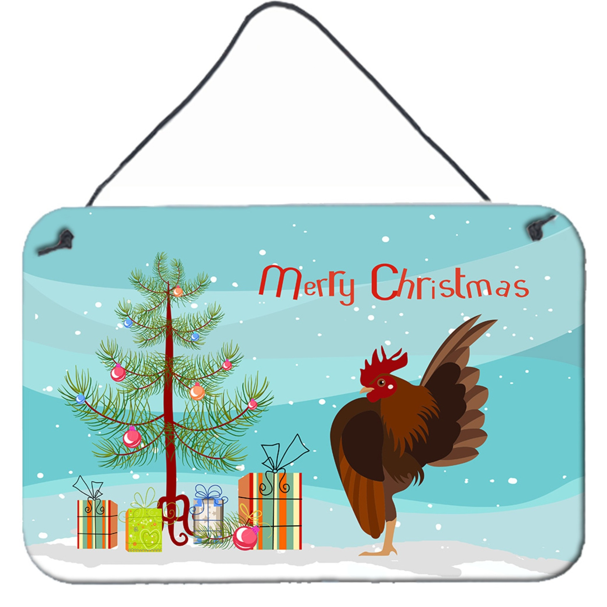 &quotCaroline's Treasures Malaysian Serama Chicken Christmas Metal Print, 8"" x 12"""