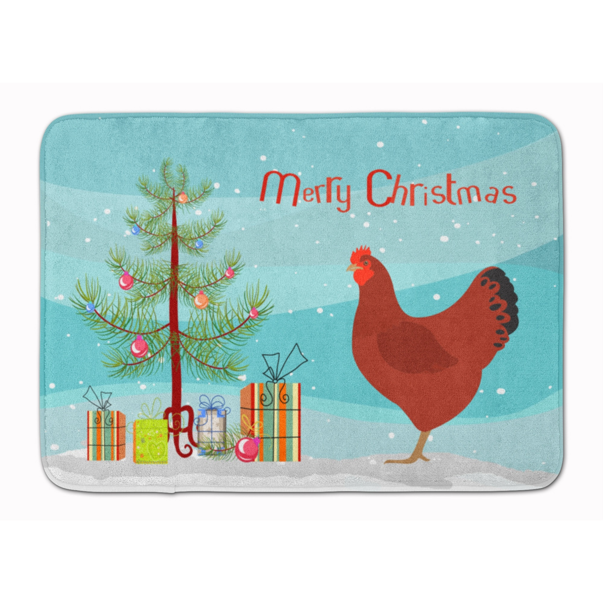 &quotCaroline's Treasures New Hampshire Red Chicken Christmas Floor Mat, 19"" x 27"", Multicolor"