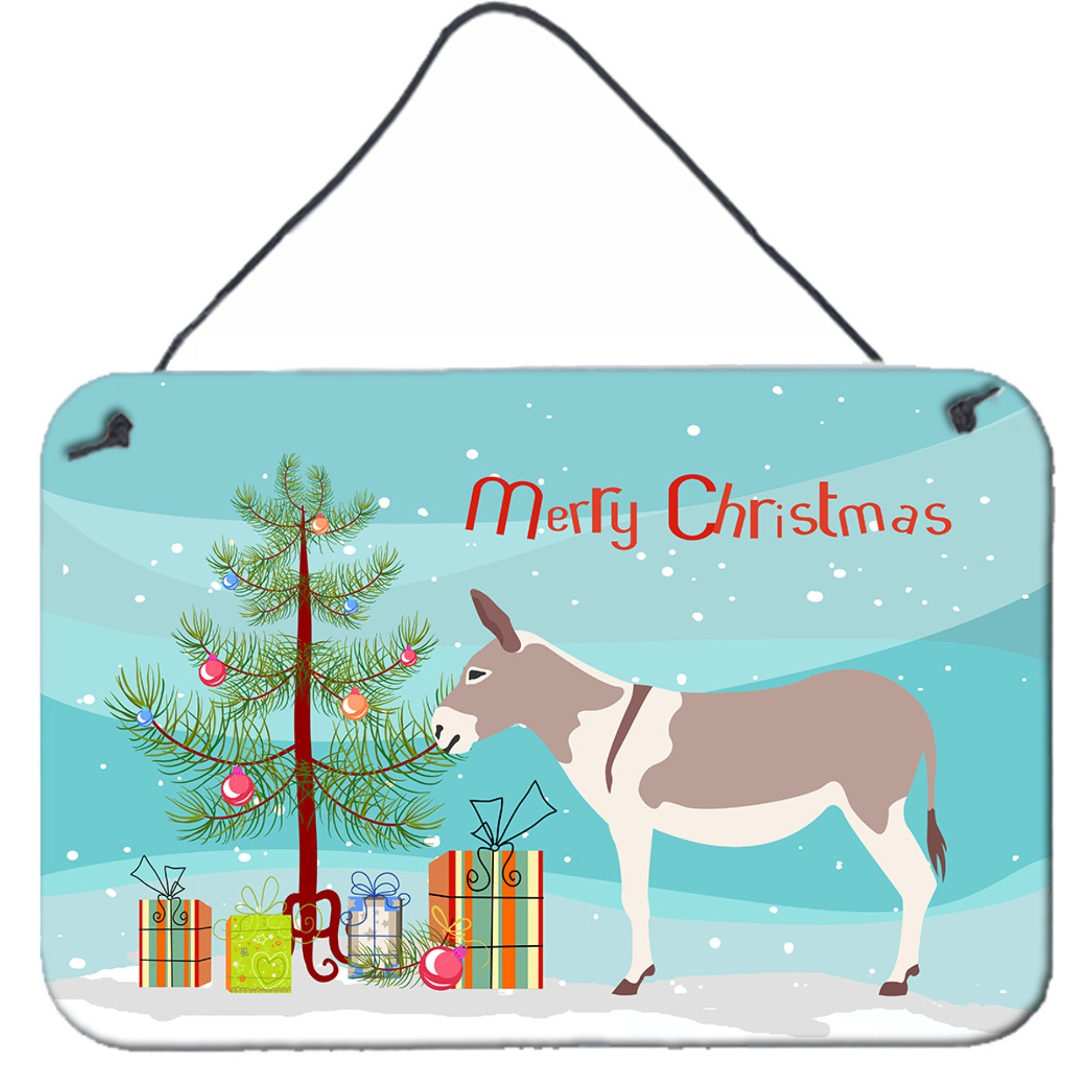 &quotCaroline's Treasures Australian Teamster Donkey Christmas Metal Print, 8"" x 12"""