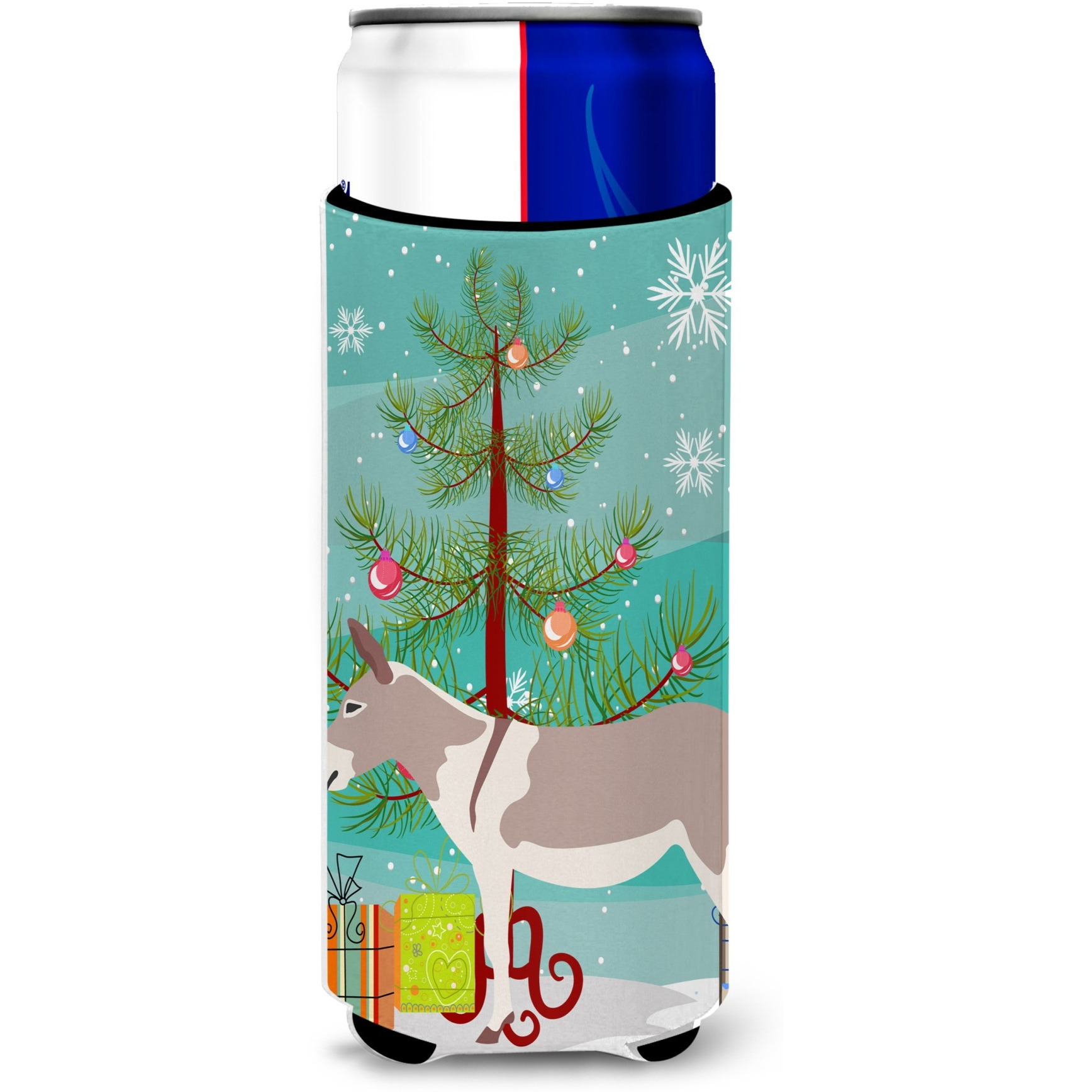 &quotCaroline's Treasures Australian Teamster Donkey Christmas Decorative Can Hugger, Slim, Multicolor"