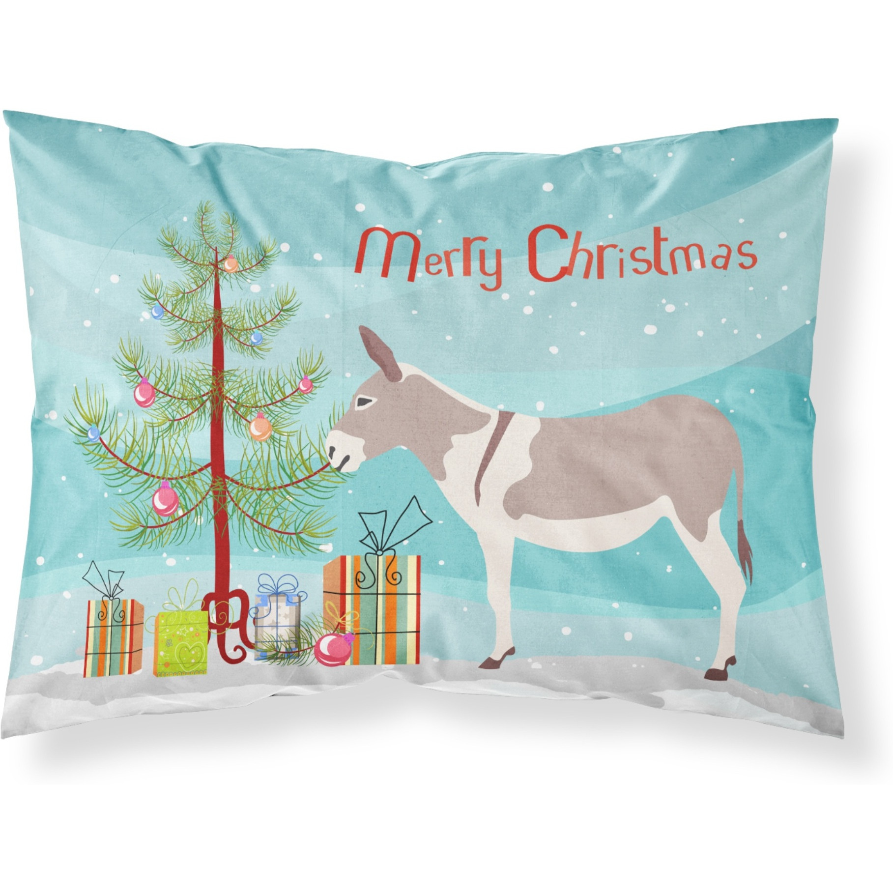 &quotCaroline's Treasures Australian Teamster Donkey Christmas Pillowcase, Standard, Multicolor"