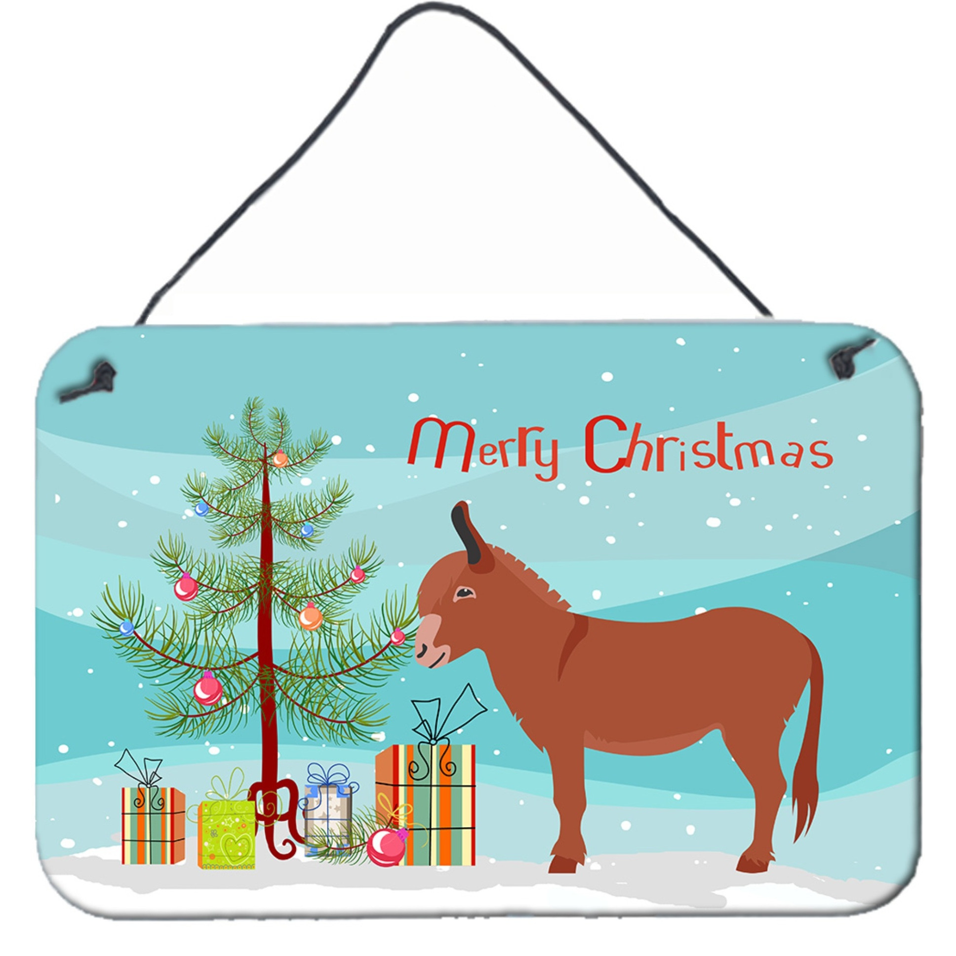 &quotCaroline's Treasures Irish Donkey Christmas Metal Print, 8"" x 12"""