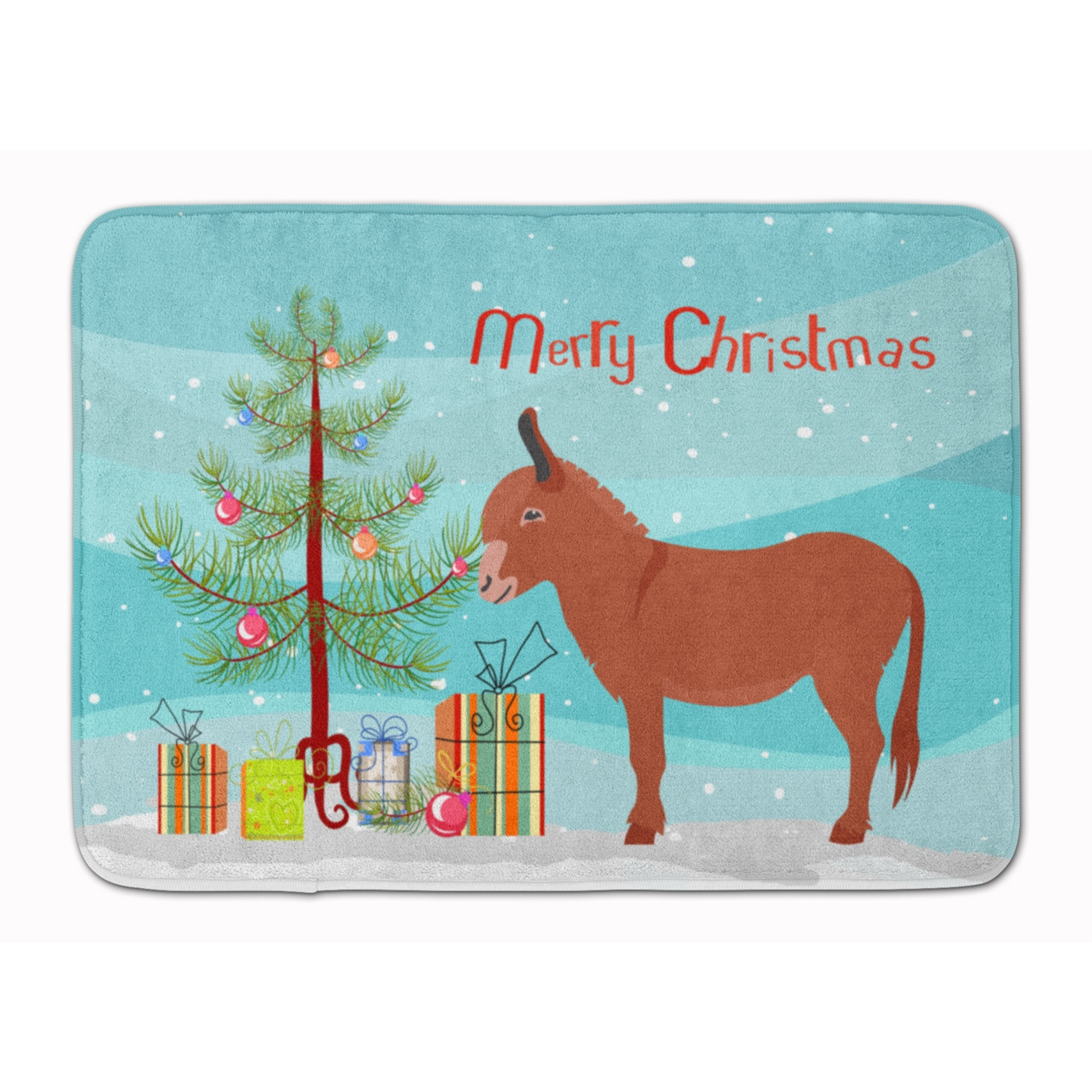 &quotCaroline's Treasures Irish Donkey Christmas Floor Mat, 19"" x 27"", Multicolor"