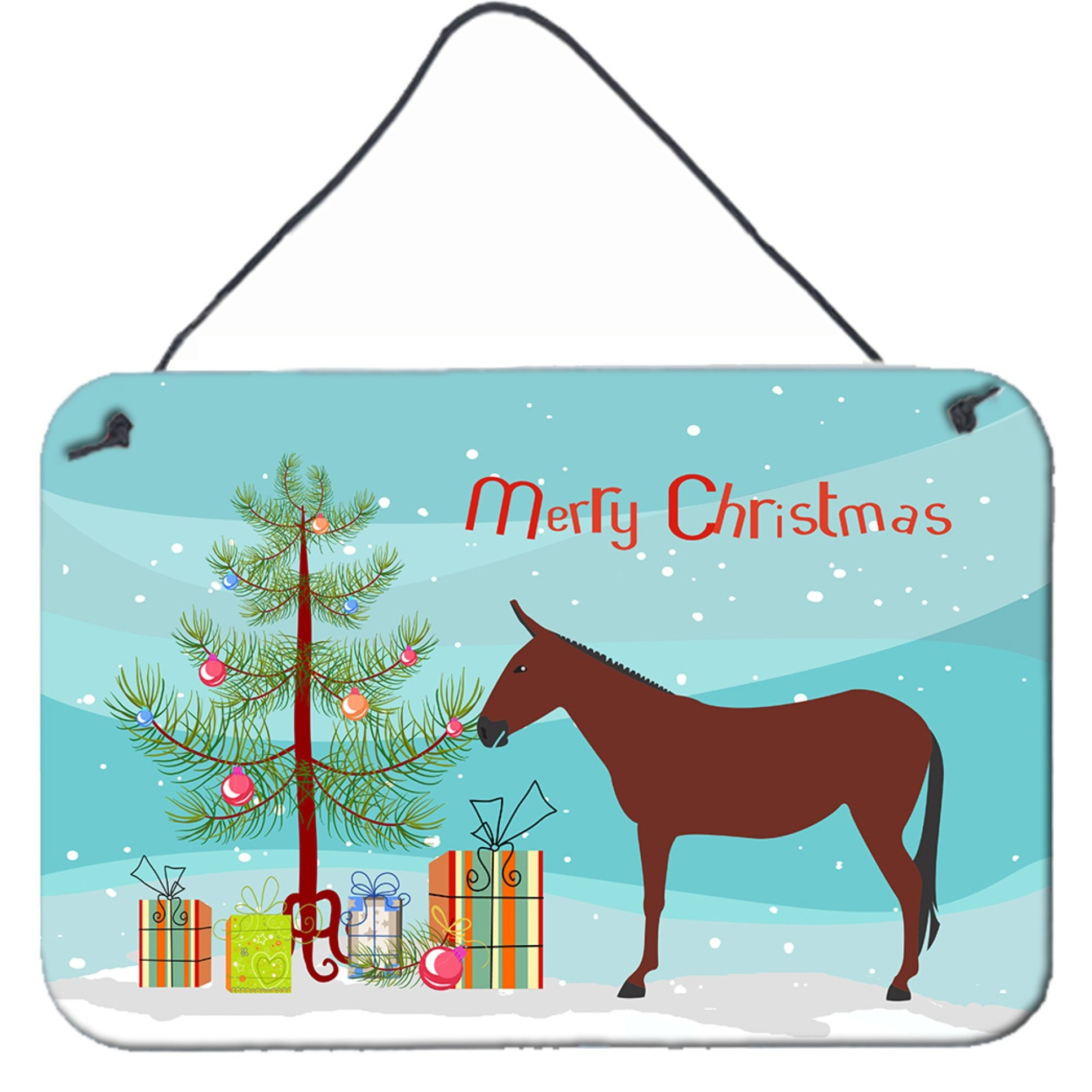 &quotCaroline's Treasures Hinny Horse Donkey Christmas Metal Print, 8"" x 12"""