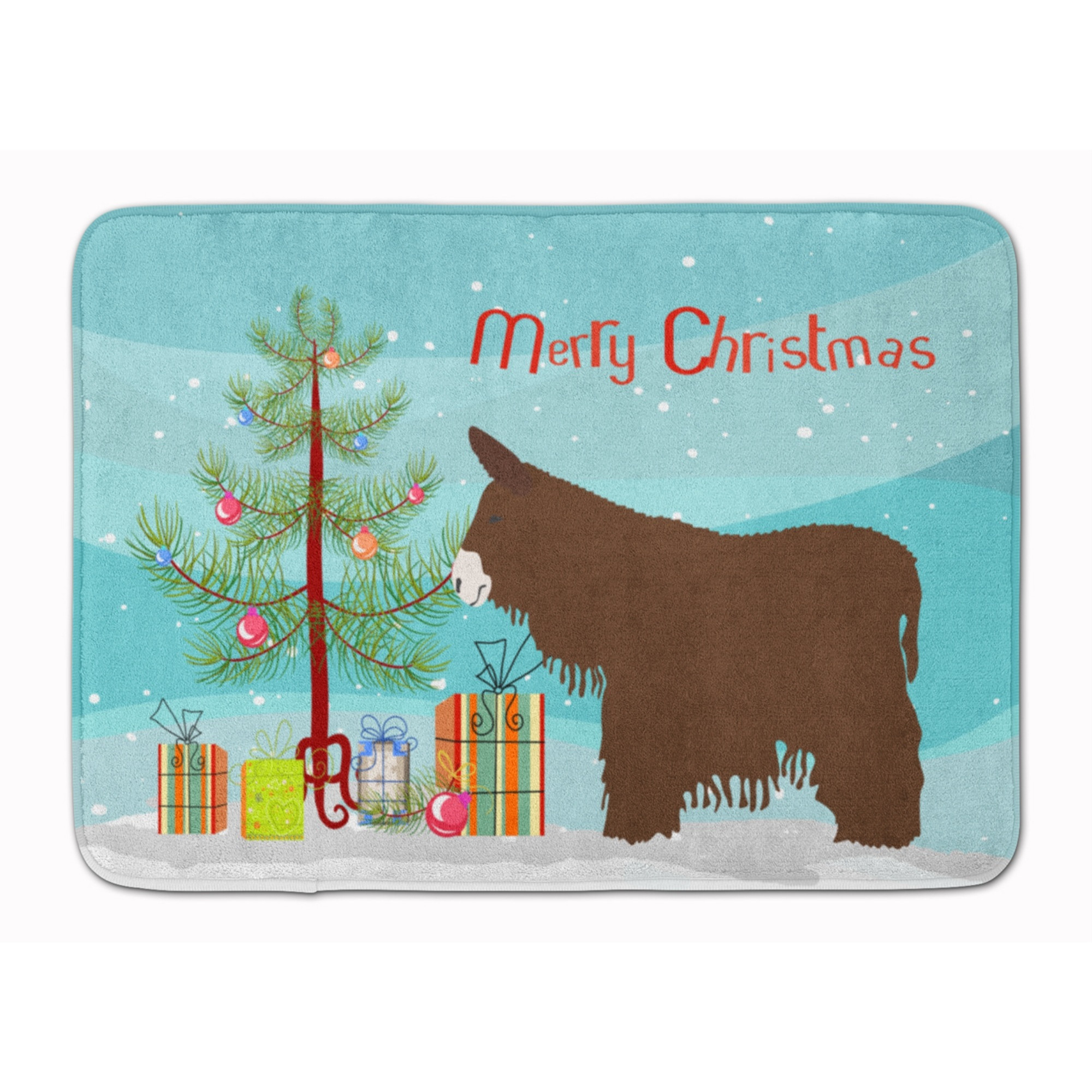 &quotCaroline's Treasures Poitou Poiteuin Donkey Christmas Floor Mat, 19"" x 27"", Multicolor"