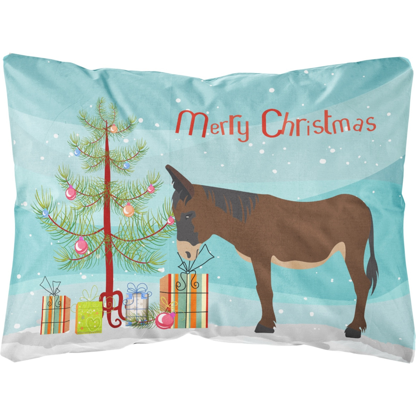 Caroline's Treasures BB9220PW1216 Zamorano-Leones Donkey Christmas Outdoor Canvas Pillow