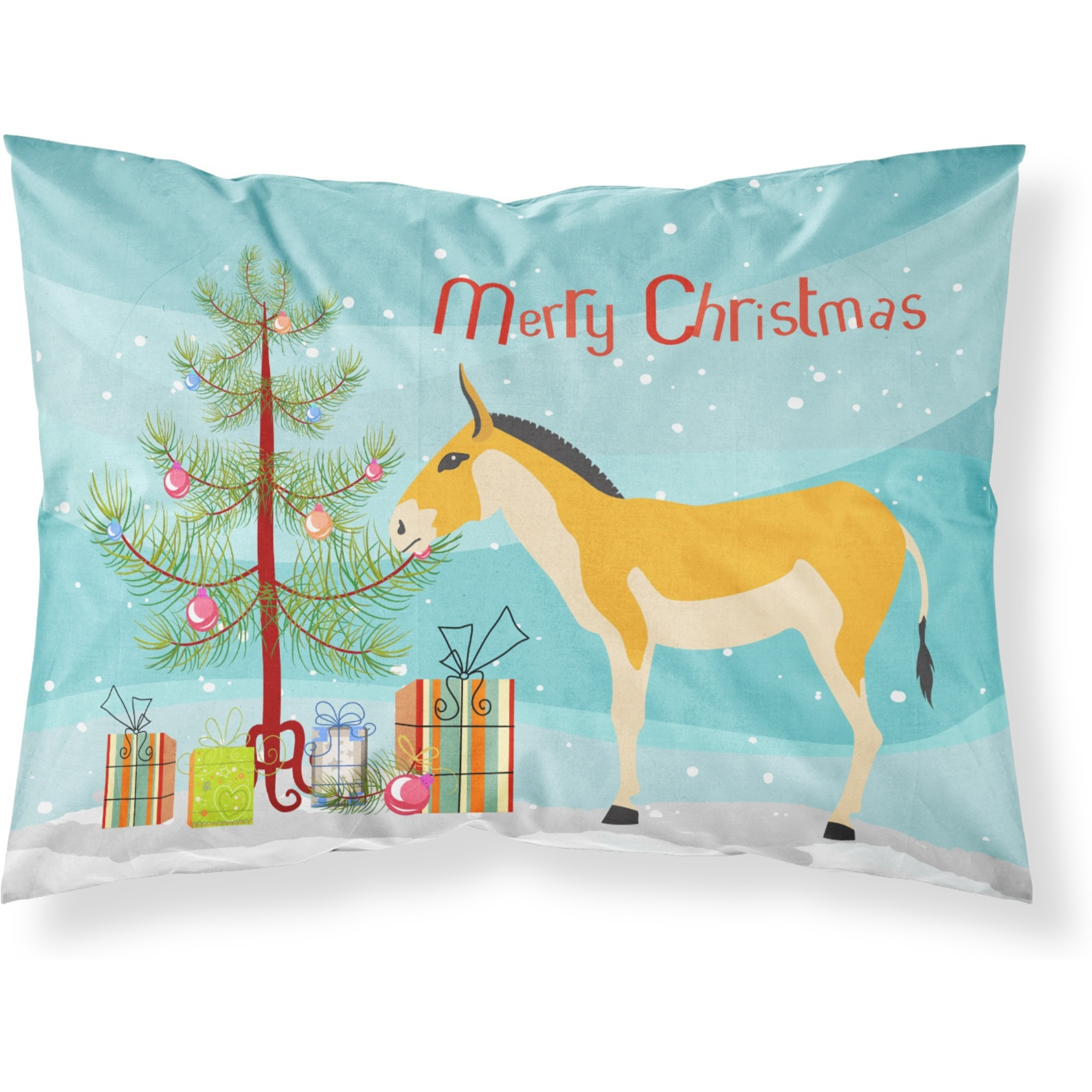 &quotCaroline's Treasures Turkmenian Kulan Donkey Christmas Pillowcase, Standard, Multicolor"