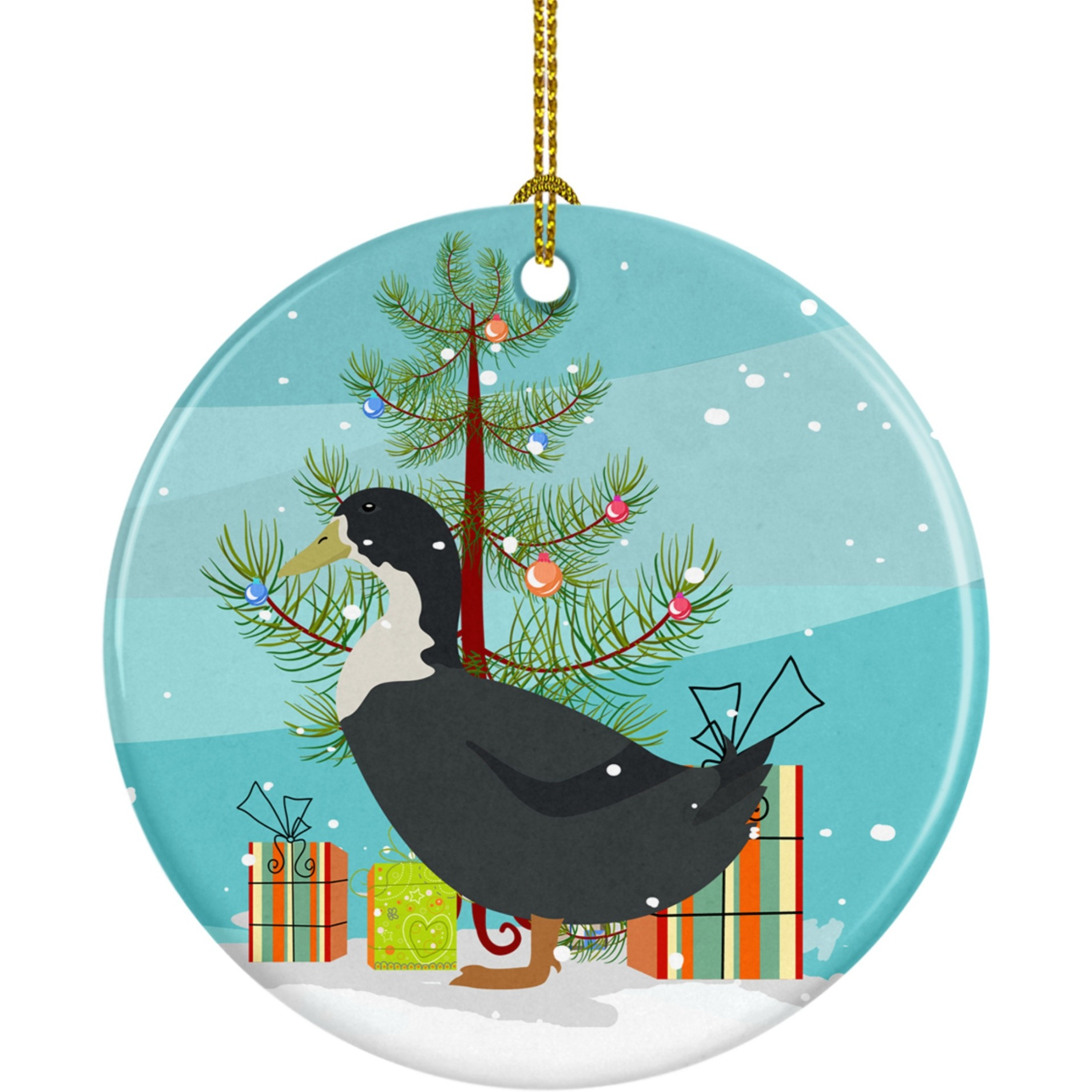 &quotCaroline's Treasures Blue Swedish Duck Christmas Ceramic Ornament, Multicolor"