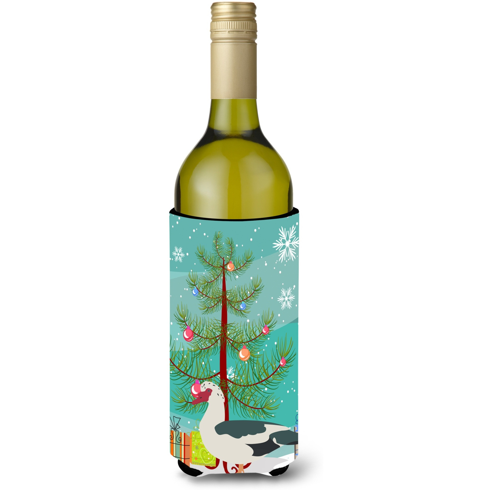 &quotCaroline's Treasures Muscovy Duck Christmas Decorative Bottle Hugger, 750ml, Multicolor"