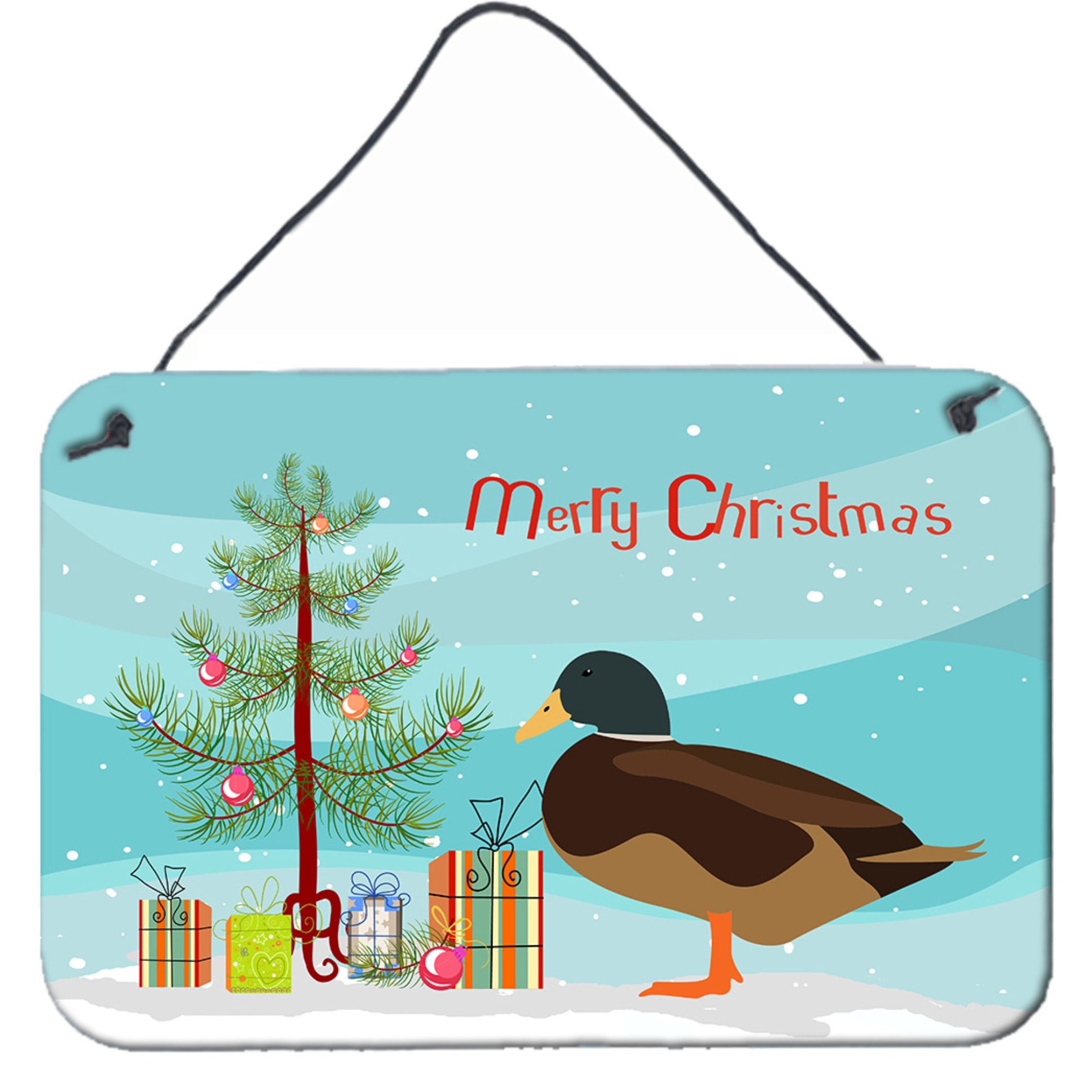 &quotCaroline's Treasures Silver Bantam Duck Christmas Metal Print, 8"" x 12"""
