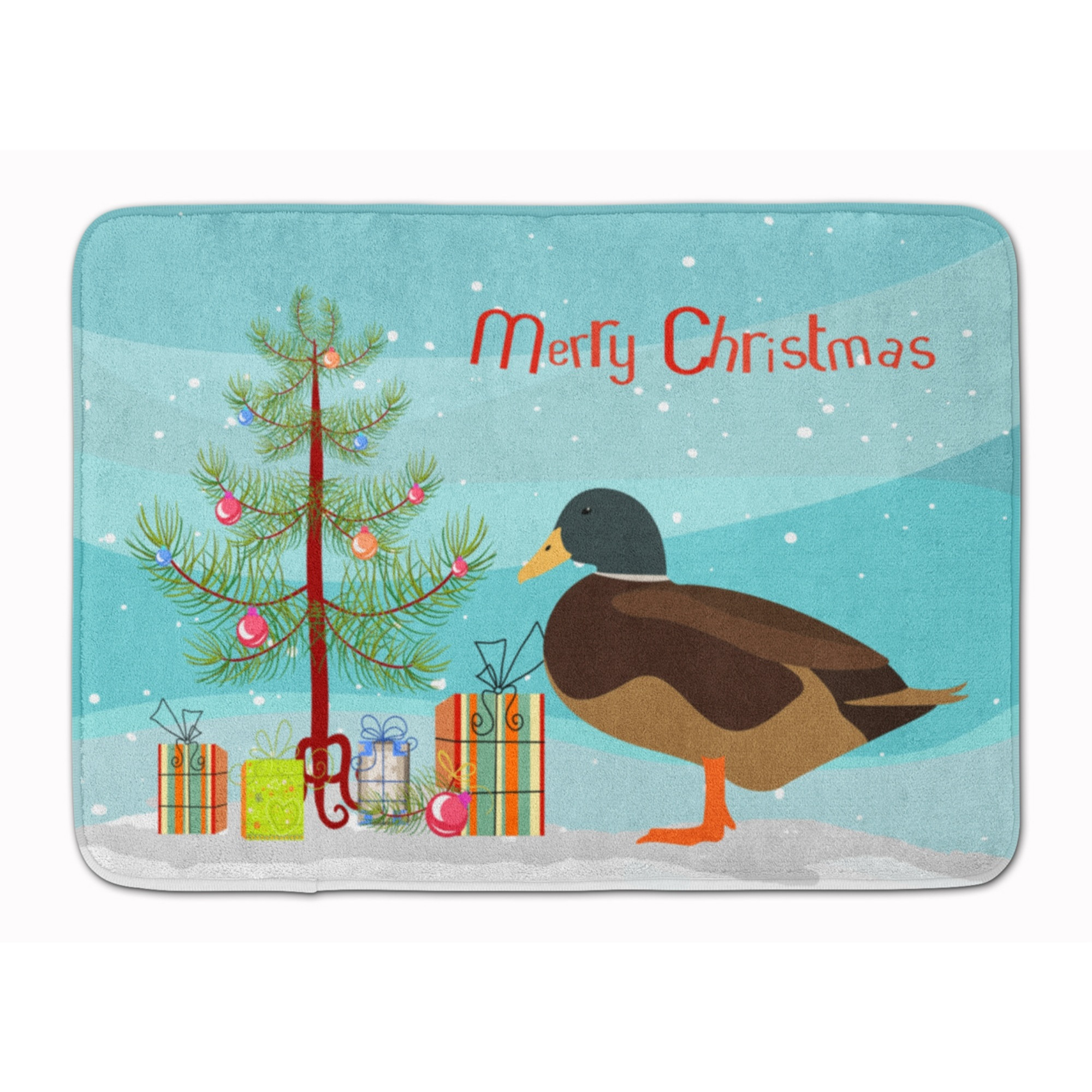 &quotCaroline's Treasures Silver Bantam Duck Christmas Floor Mat, 19"" x 27"", Multicolor"