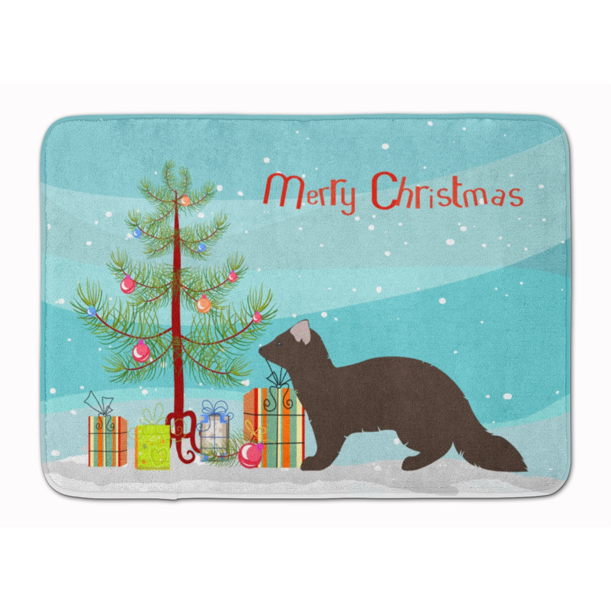 &quotCaroline's Treasures Sable Marten Christmas Floor Mat, 19"" x 27"", Multicolor"