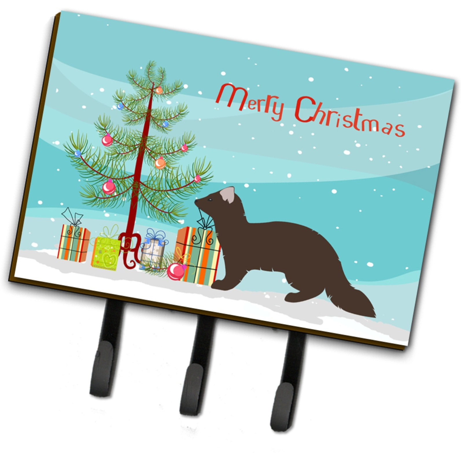 &quotCaroline's Treasures Sable Marten Christmas Wall Hook, Triple, Multicolor"