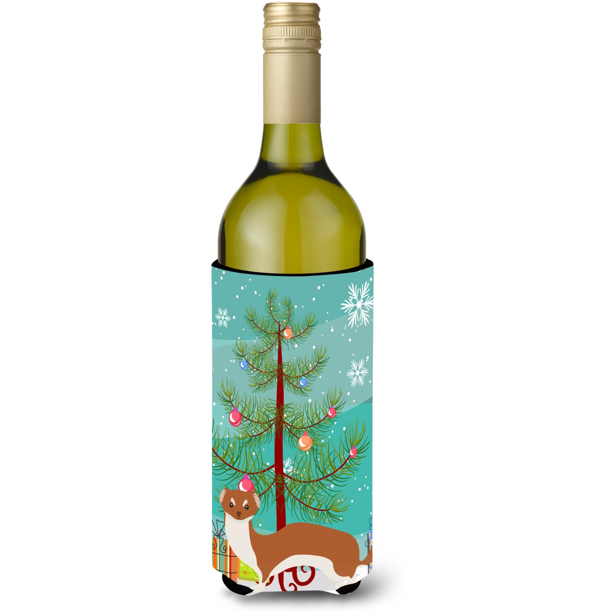 &quotCaroline's Treasures Weasel Christmas Decorative Bottle Hugger, 750ml, Multicolor"