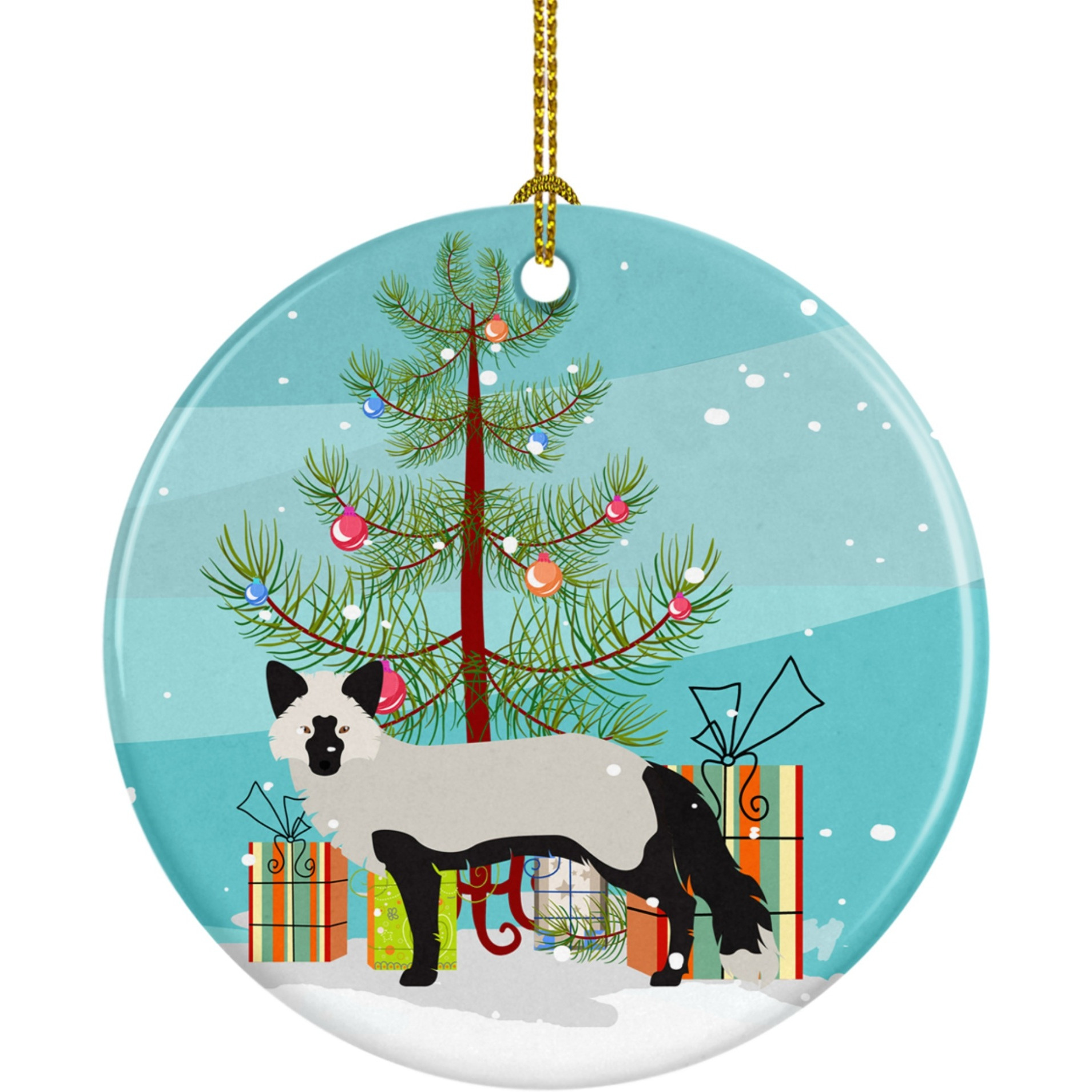 Caroline's Treasures Silver Fox Christmas Ceramic Ornament