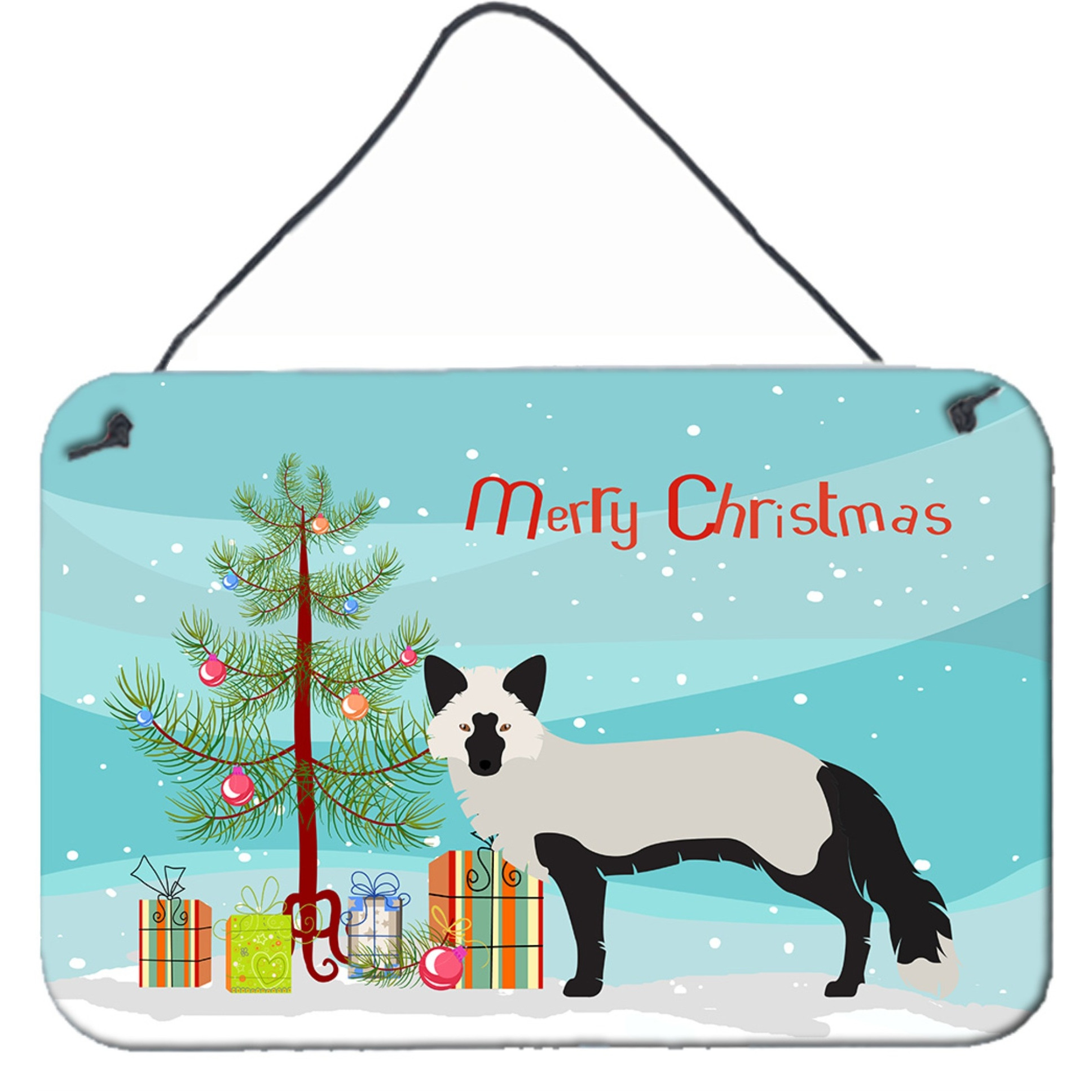 &quotCaroline's Treasures Silver Fox Christmas Metal Print, 8"" x 12"""