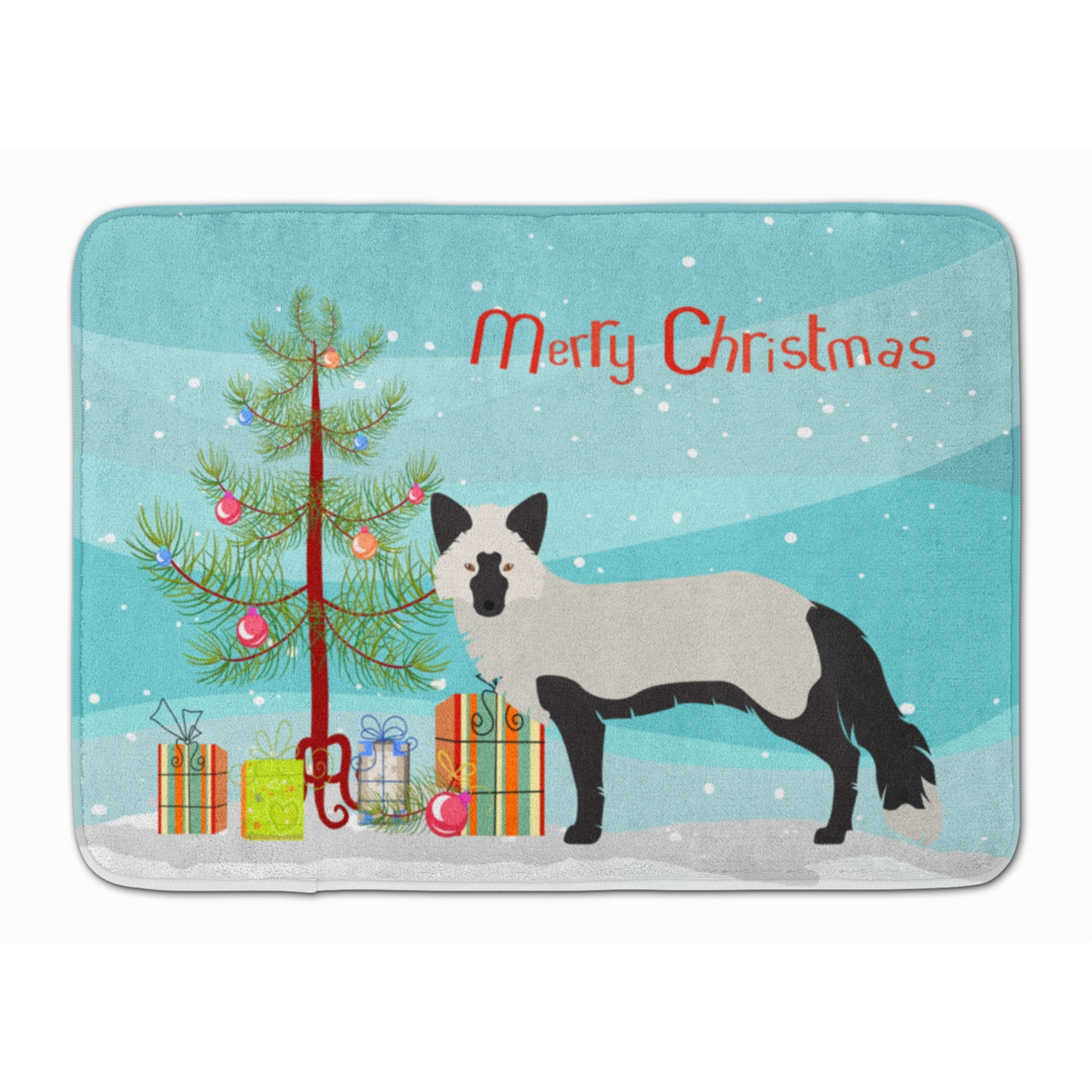 &quotCaroline's Treasures Silver Fox Christmas Floor Mat, 19"" x 27"", Multicolor"