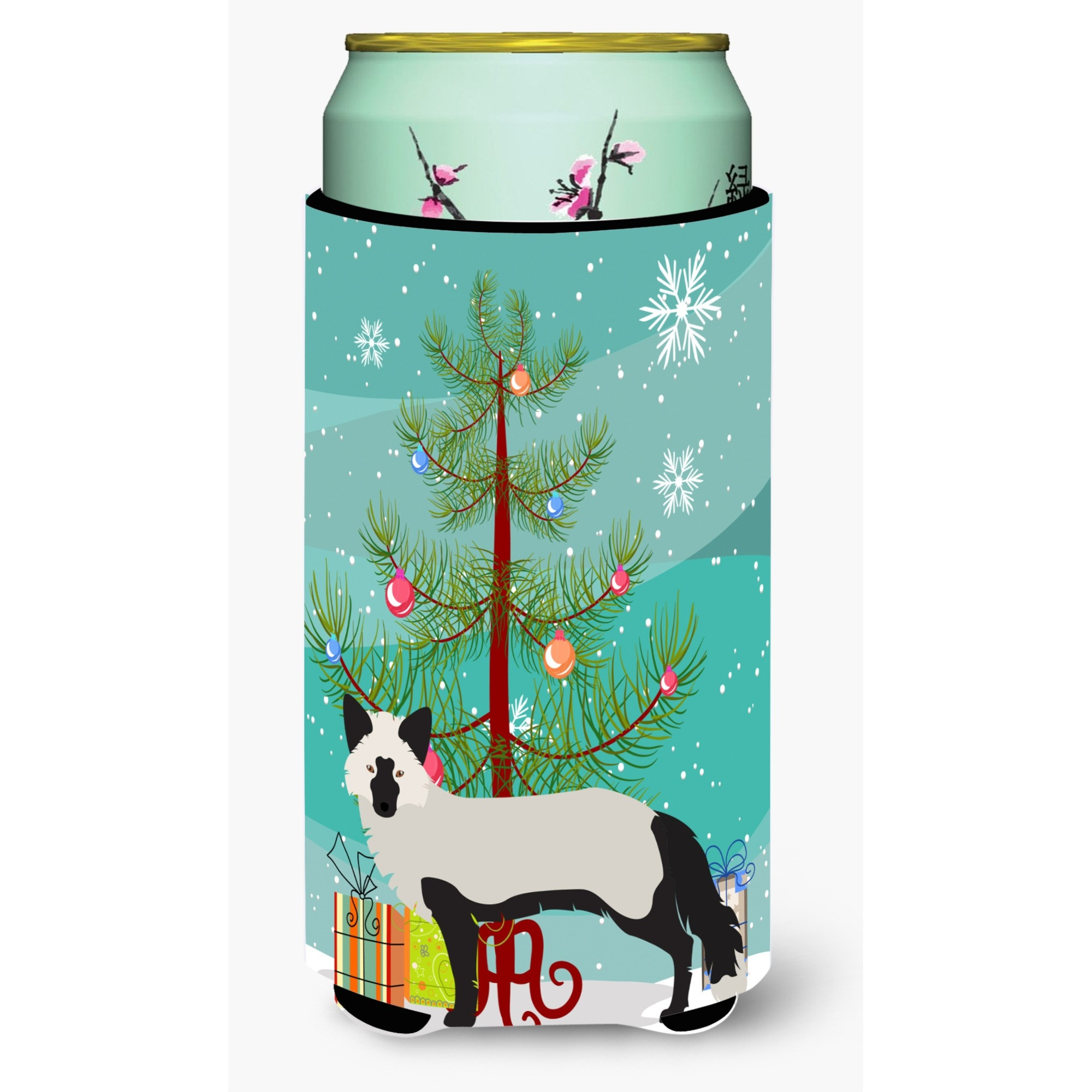 &quotCaroline's Treasures Silver Fox Christmas Decorative Can Hugger, Tall, Multicolor"