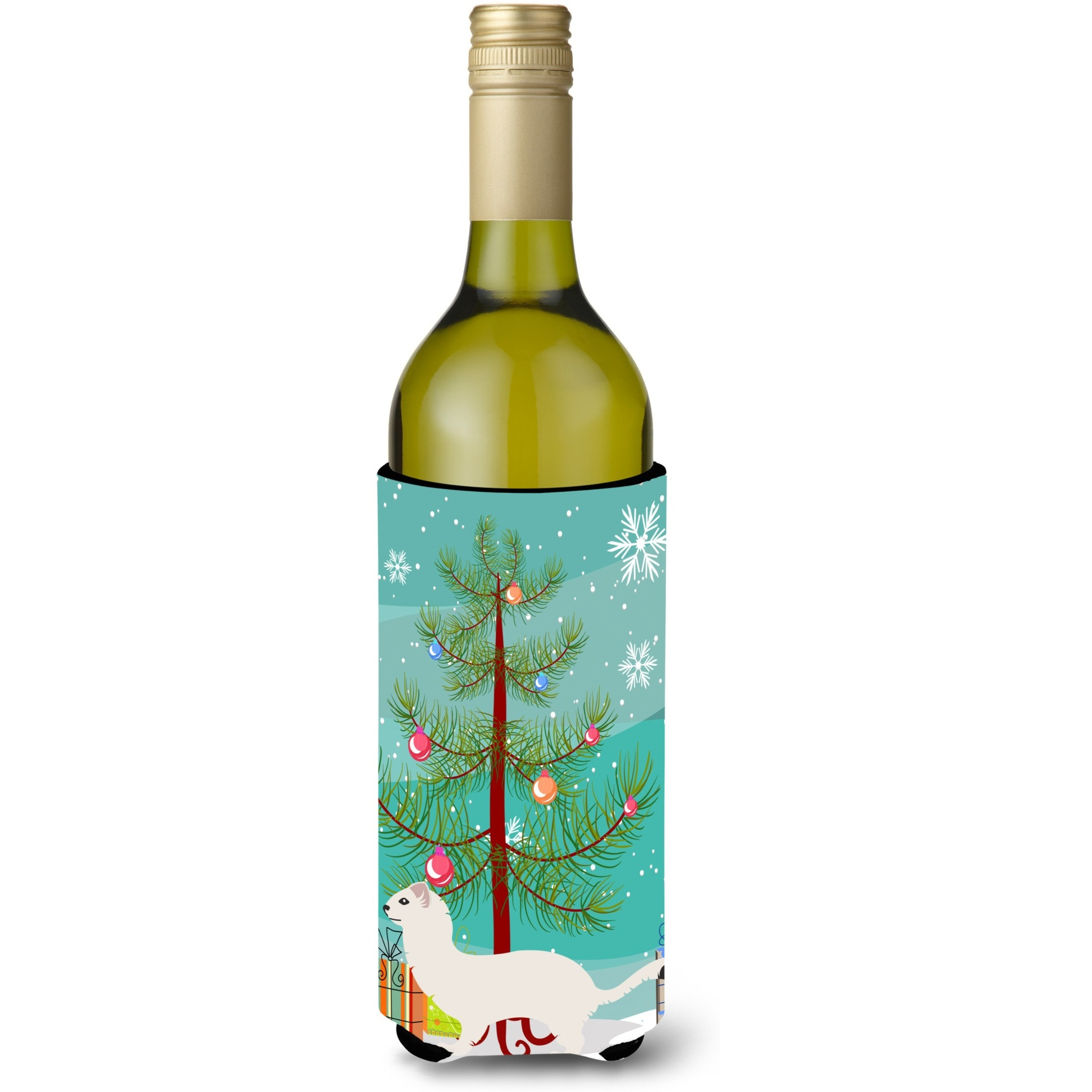 &quotCaroline's Treasures Stoat Short-tailed Weasel Christmas Decorative Bottle Hugger, 750ml, Multicolor"
