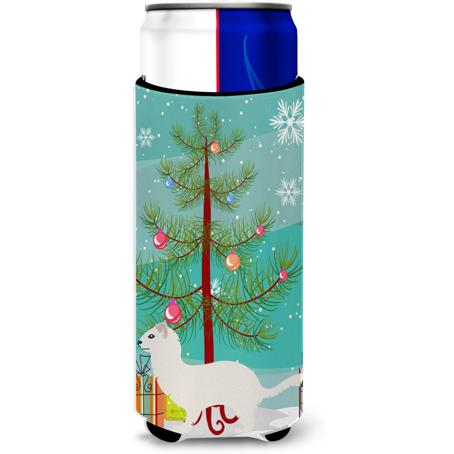 &quotCaroline's Treasures Stoat Short-tailed Weasel Christmas Decorative Can Hugger, Slim, Multicolor"