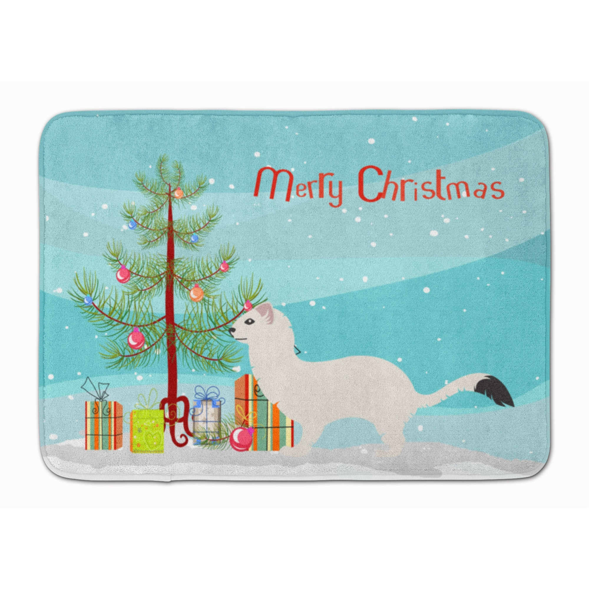 &quotCaroline's Treasures Stoat Short-tailed Weasel Christmas Floor Mat, 19"" x 27"", Multicolor"