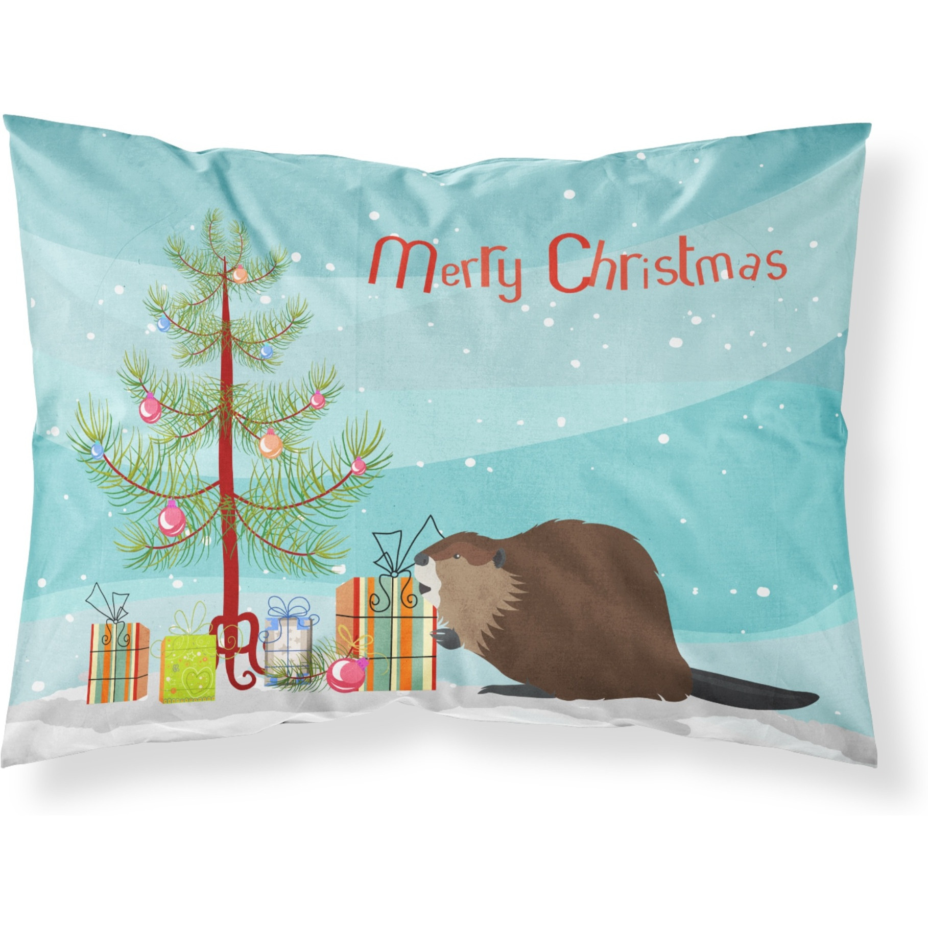 &quotCaroline's Treasures "&quotEurasian Beaver Christmas"" Pillowcase, Standard, Multicolor"