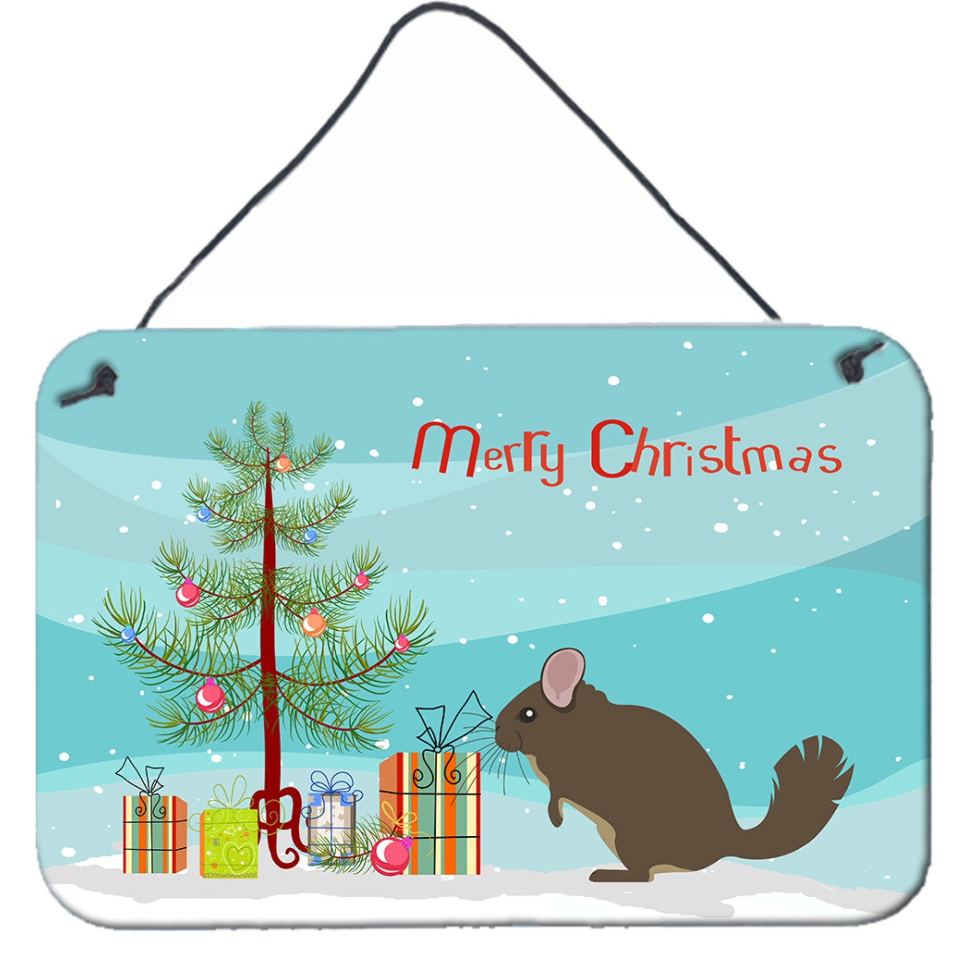 &quotCaroline's Treasures Chinchilla Christmas Metal Print, 8"" x 12"""