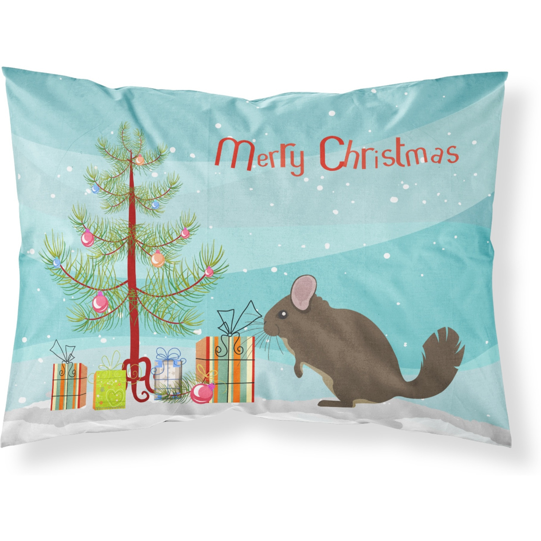&quotCaroline's Treasures Chinchilla Christmas Pillowcase, Standard, Multicolor"