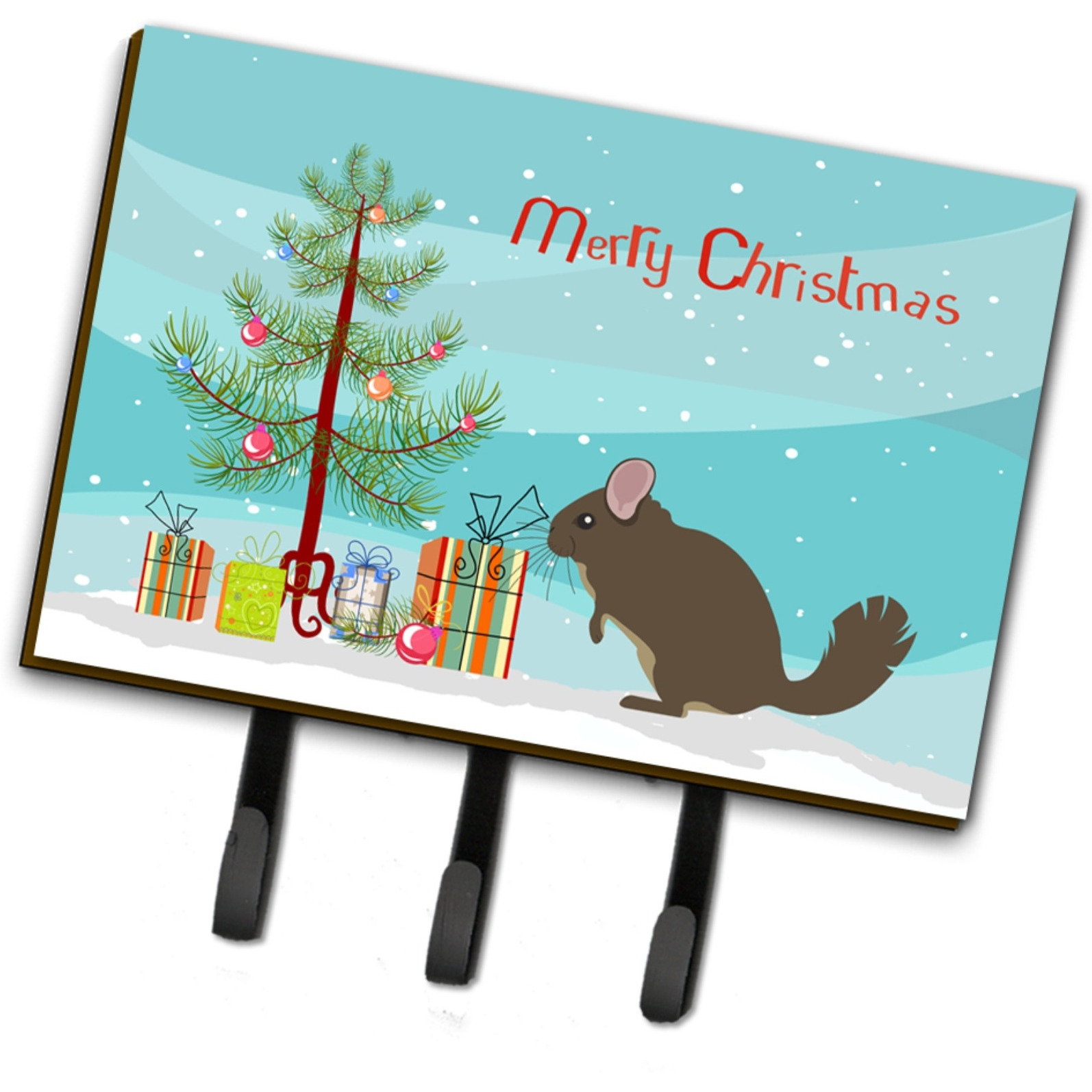 &quotCaroline's Treasures Chinchilla Christmas Wall Hook, Triple, Multicolor"