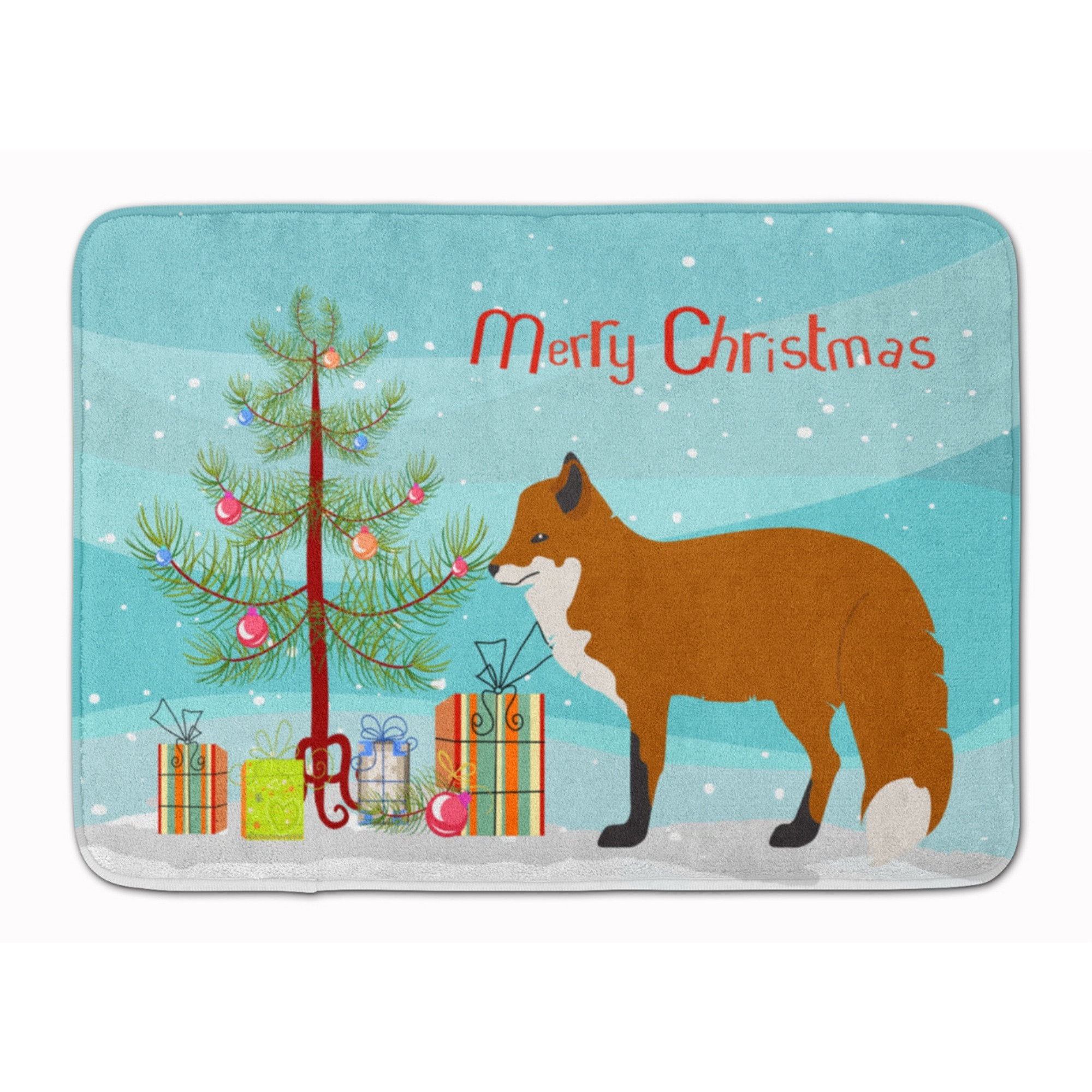 &quotCaroline's Treasures Red Fox Christmas Floor Mat, 19"" x 27"", Multicolor"