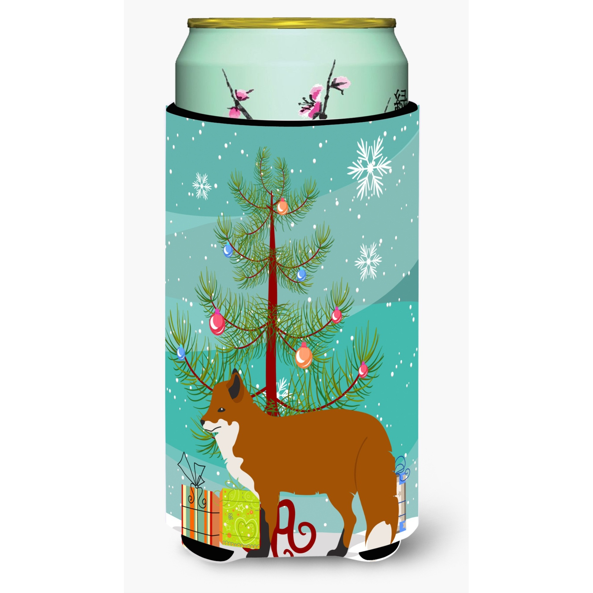 &quotCaroline's Treasures Red Fox Christmas Decorative Can Hugger, Tall, Multicolor"