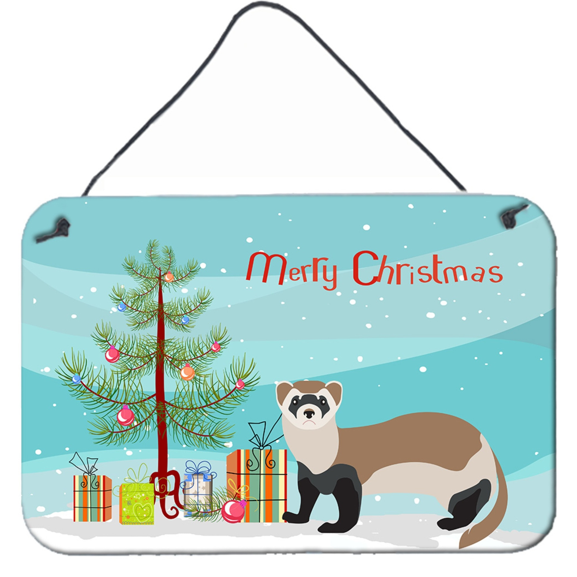 &quotCaroline's Treasures Ferret Christmas Metal Print, 8"" x 12"""