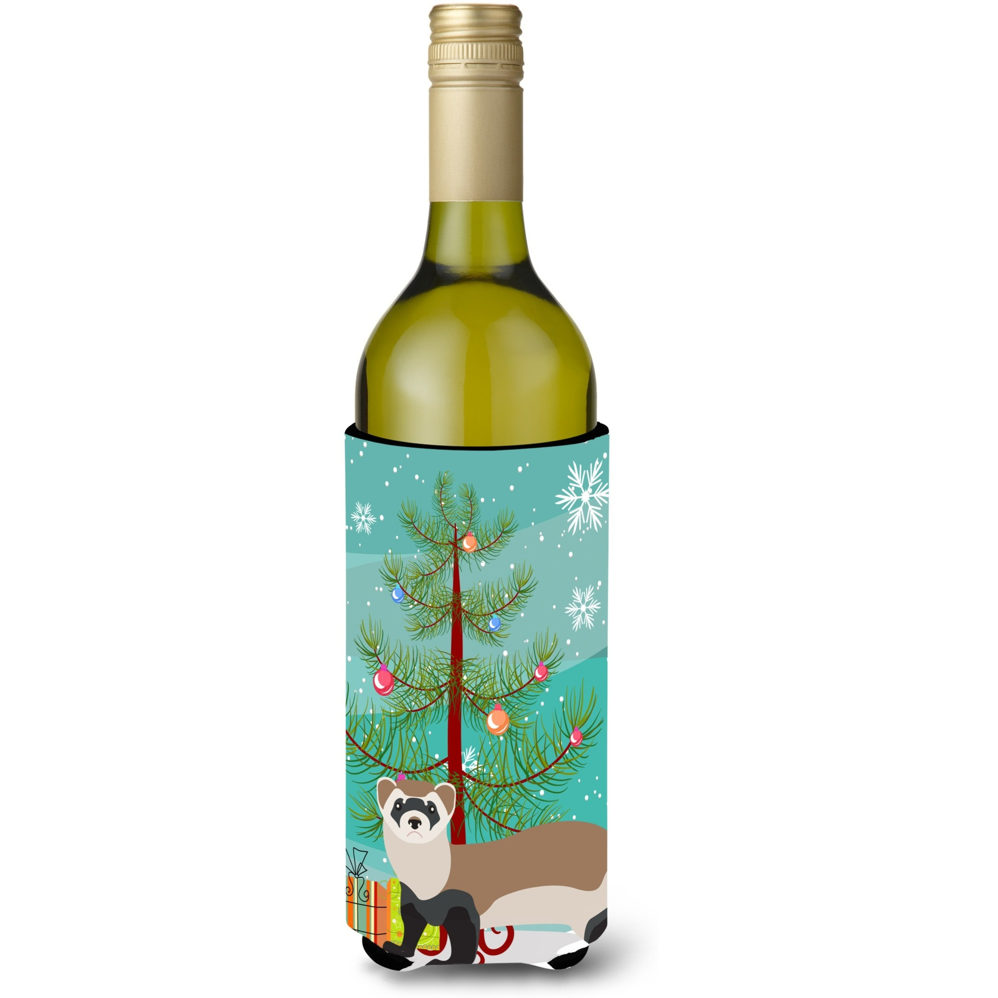 &quotCaroline's Treasures Ferret Christmas Decorative Bottle Hugger, 750ml, Multicolor"