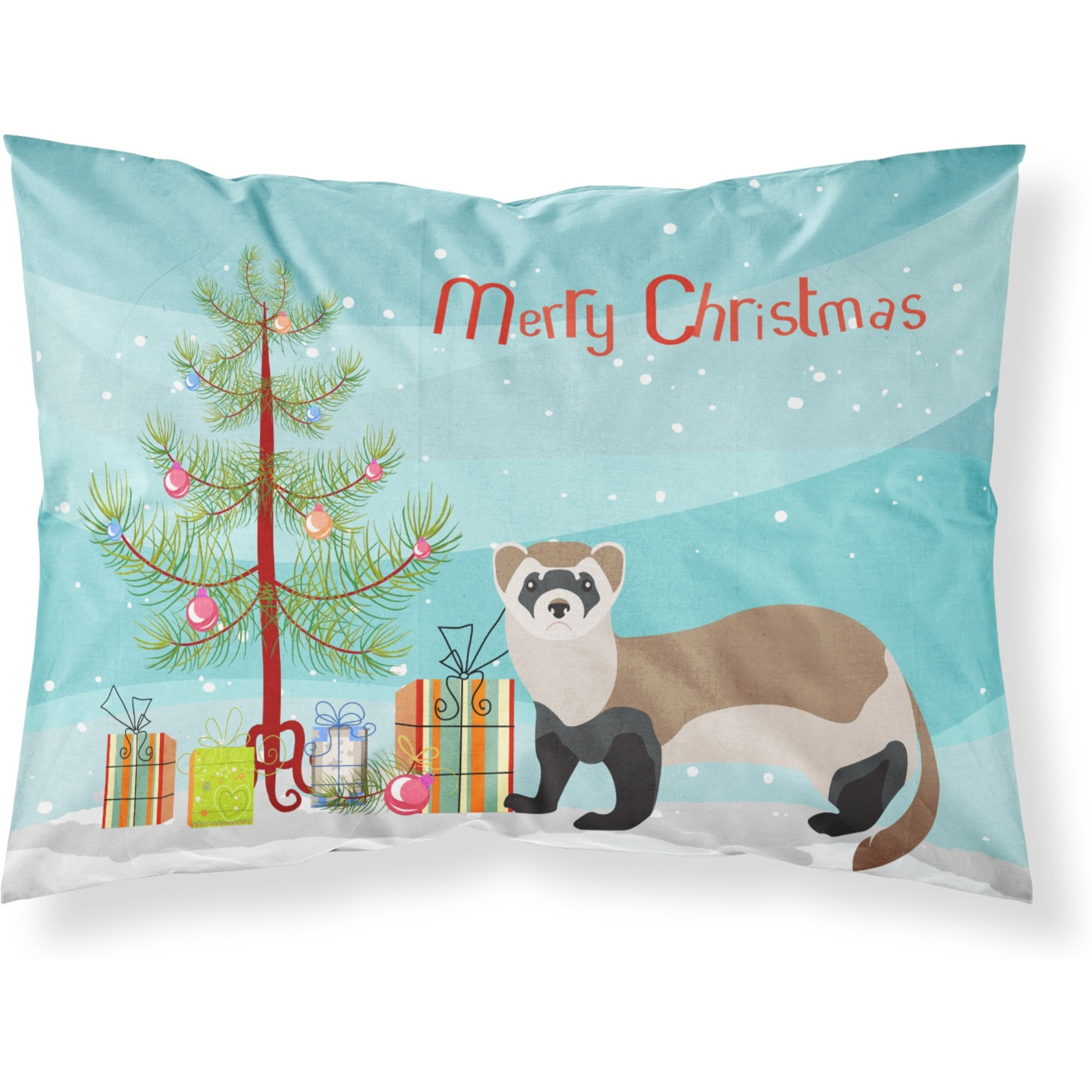 &quotCaroline's Treasures Ferret Christmas Pillowcase, Standard, Multicolor"