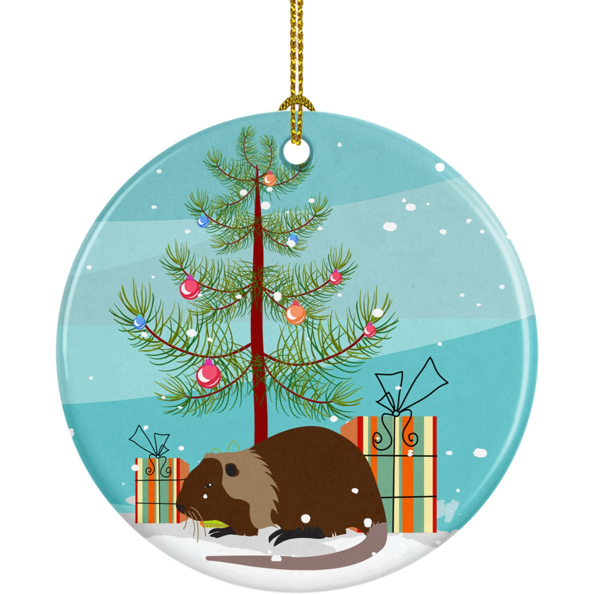 Caroline's Treasures Coypu Nutria River Rat Christmas Ceramic Ornament