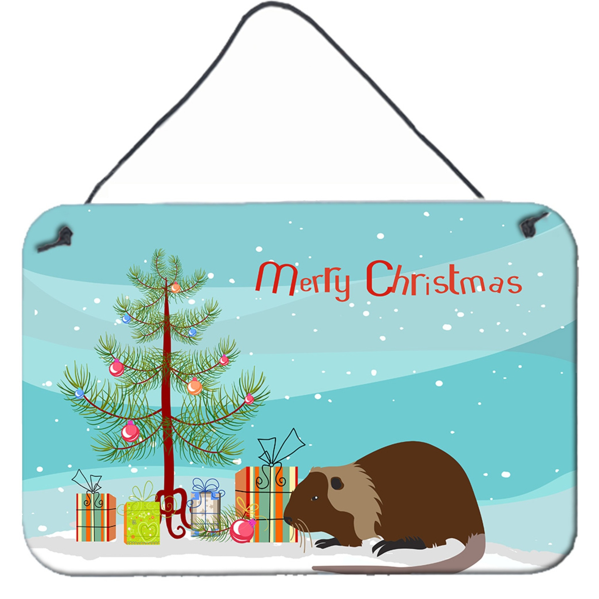 &quotCaroline's Treasures Coypu Nutria River Rat Christmas Metal Print, 8"" x 12"", Multicolor"