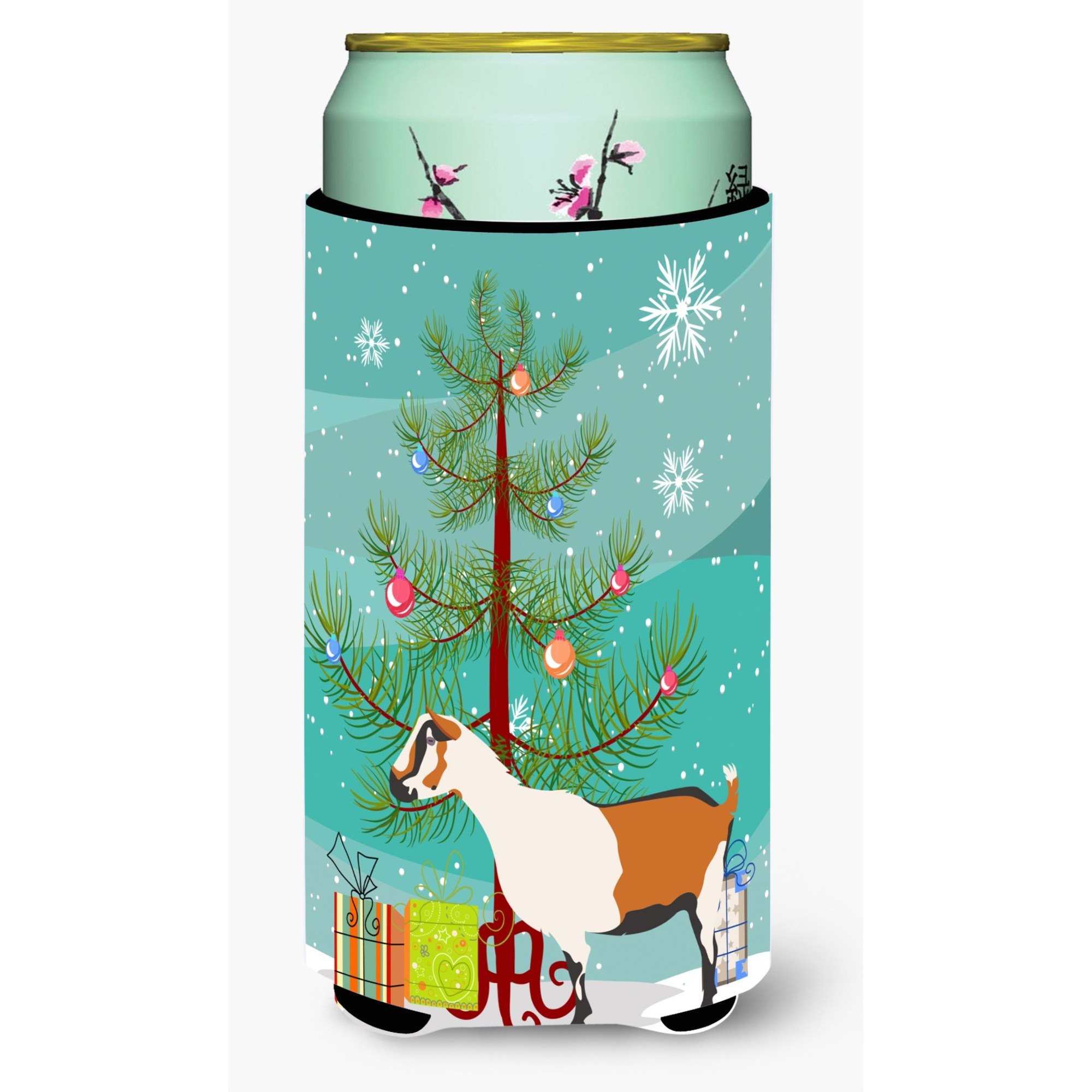 &quotCaroline's Treasures Alpine Goat Christmas Decorative Can Hugger, Tall, Multicolor"