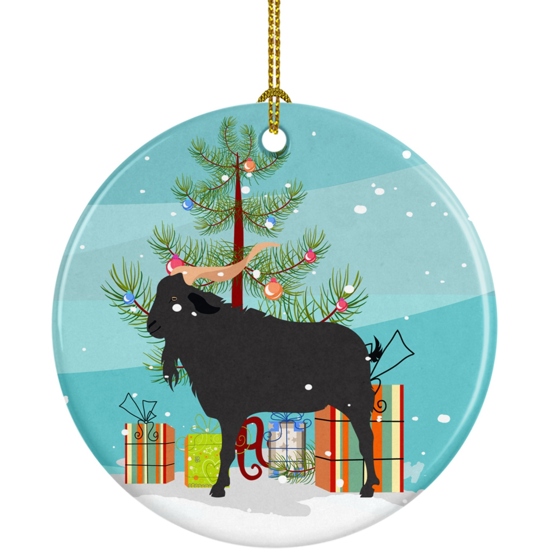 Caroline's Treasures Verata Goat Christmas Ceramic Ornament