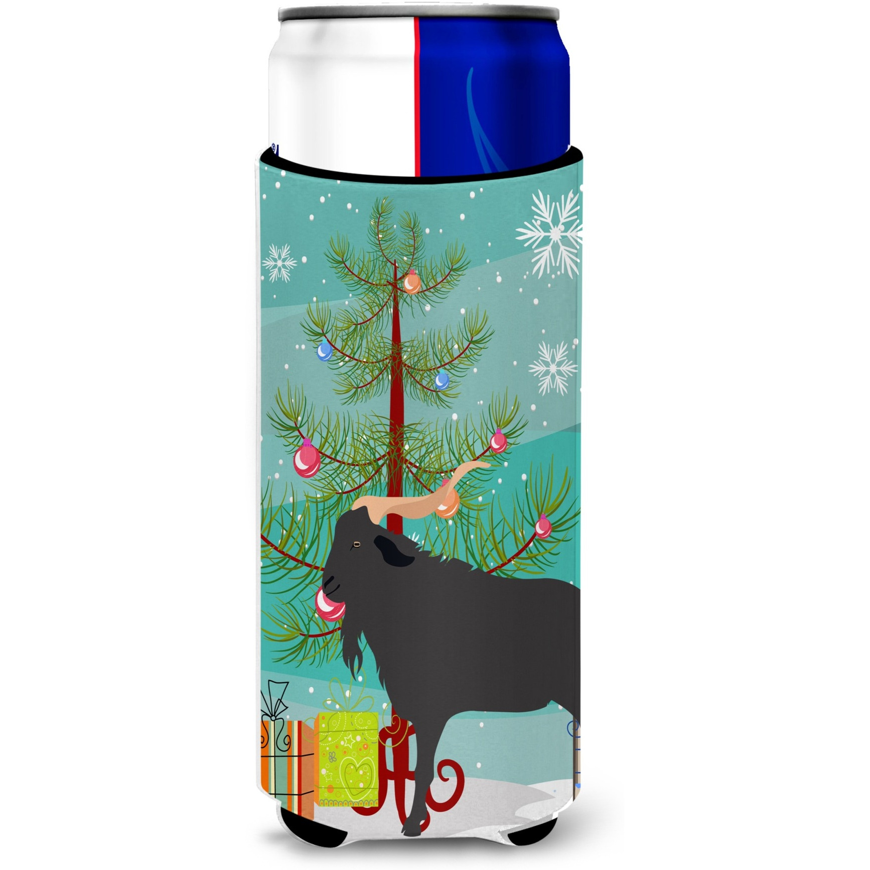 &quotCaroline's Treasures Verata Goat Christmas Decorative Can Hugger, Slim, Multicolor"