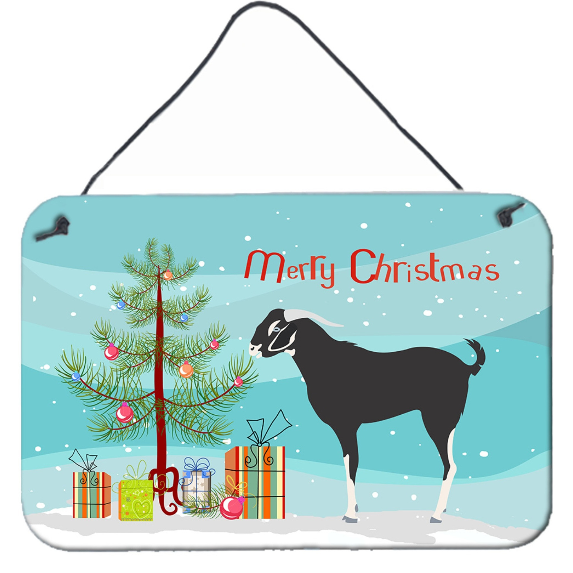 &quotCaroline's Treasures Black Bengal Goat Christmas Metal Print, 8"" x 12"""
